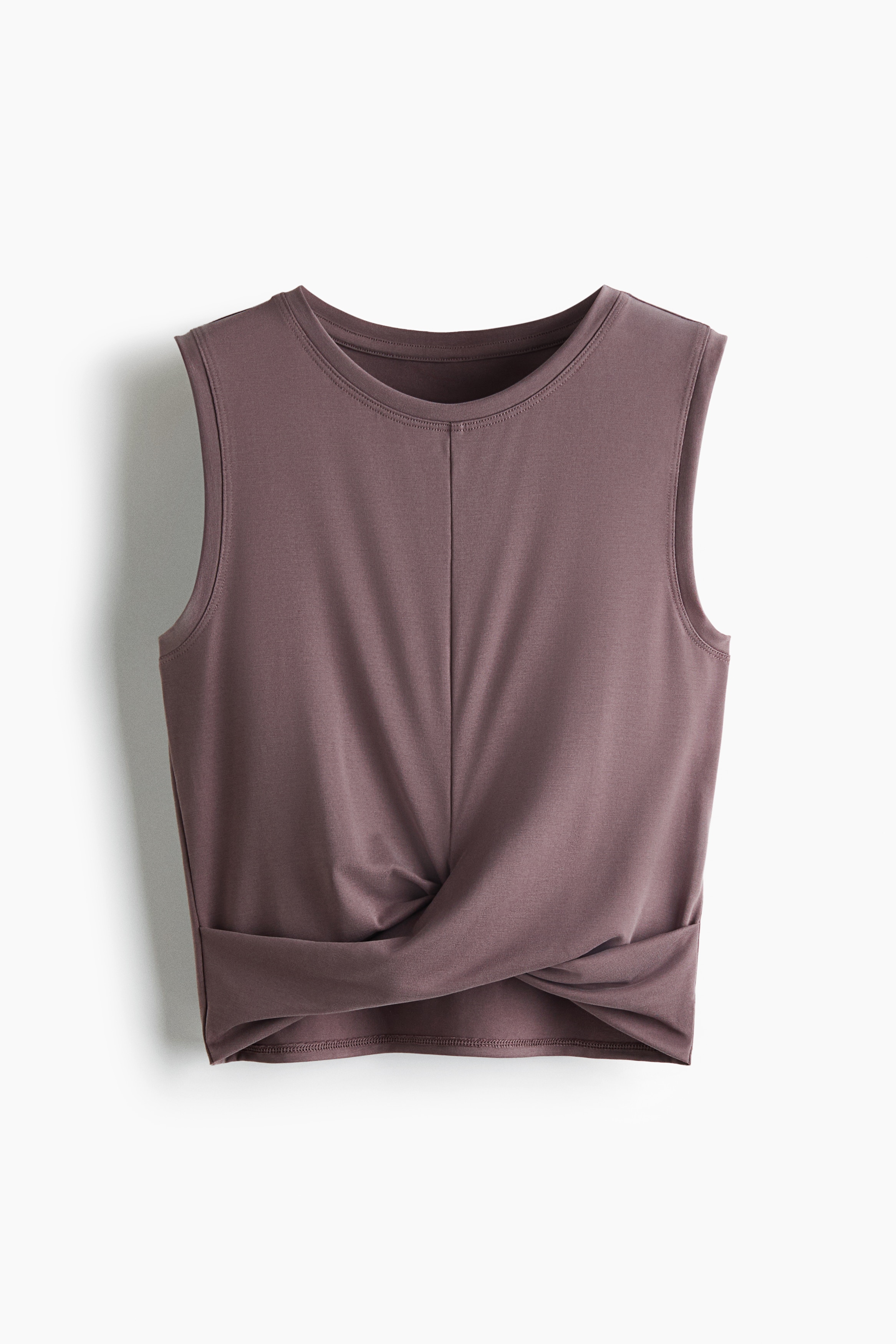 Top de deporte con detalle cruzado Slim Fit - Malva empolvado/Light maroon/Plum
