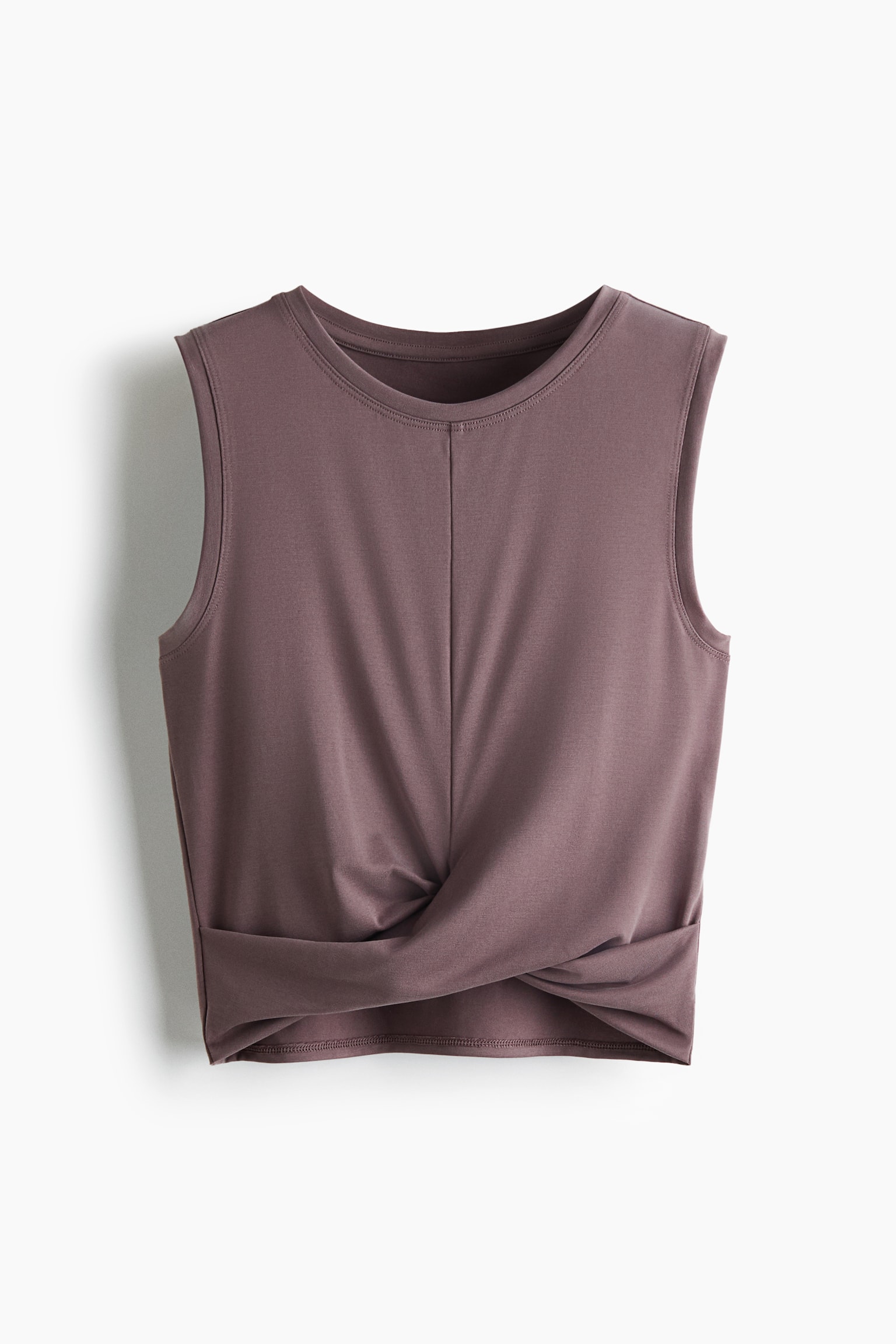 Slim Fit Twist-detail sports vest top-Dusty mauve - 2
