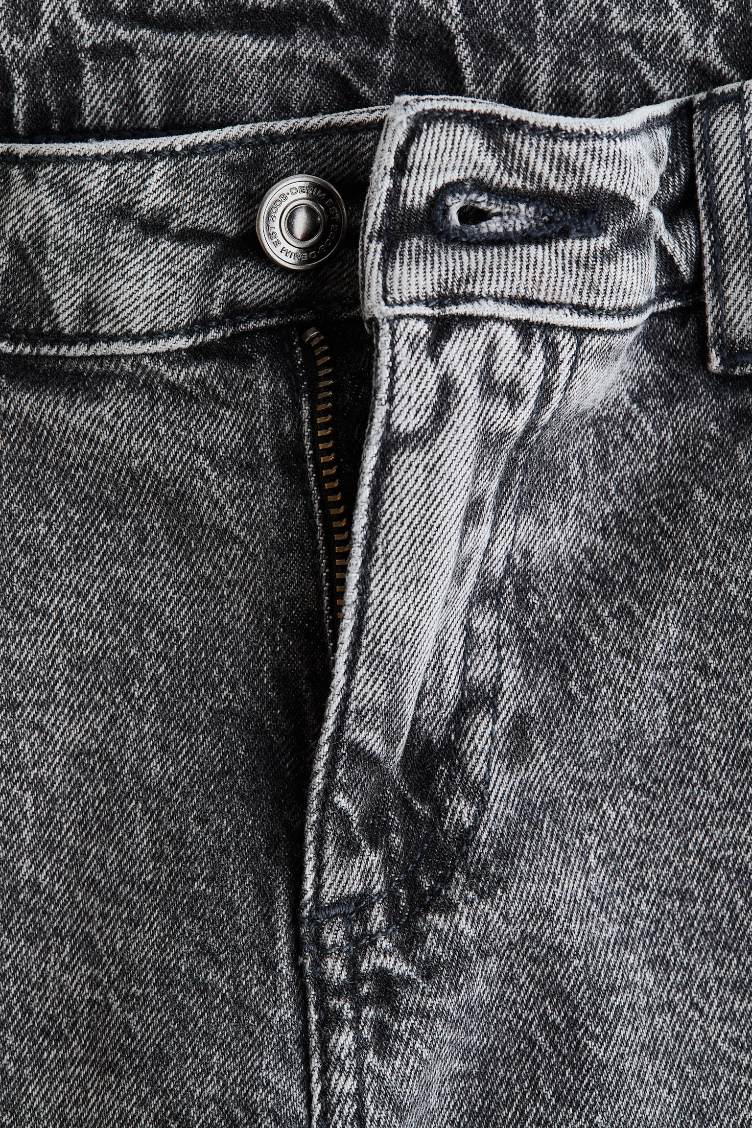 Женские джинсы H&M Slim Straight Regular-Waist, цвет: Тёмный джинсовый серый — фото 6