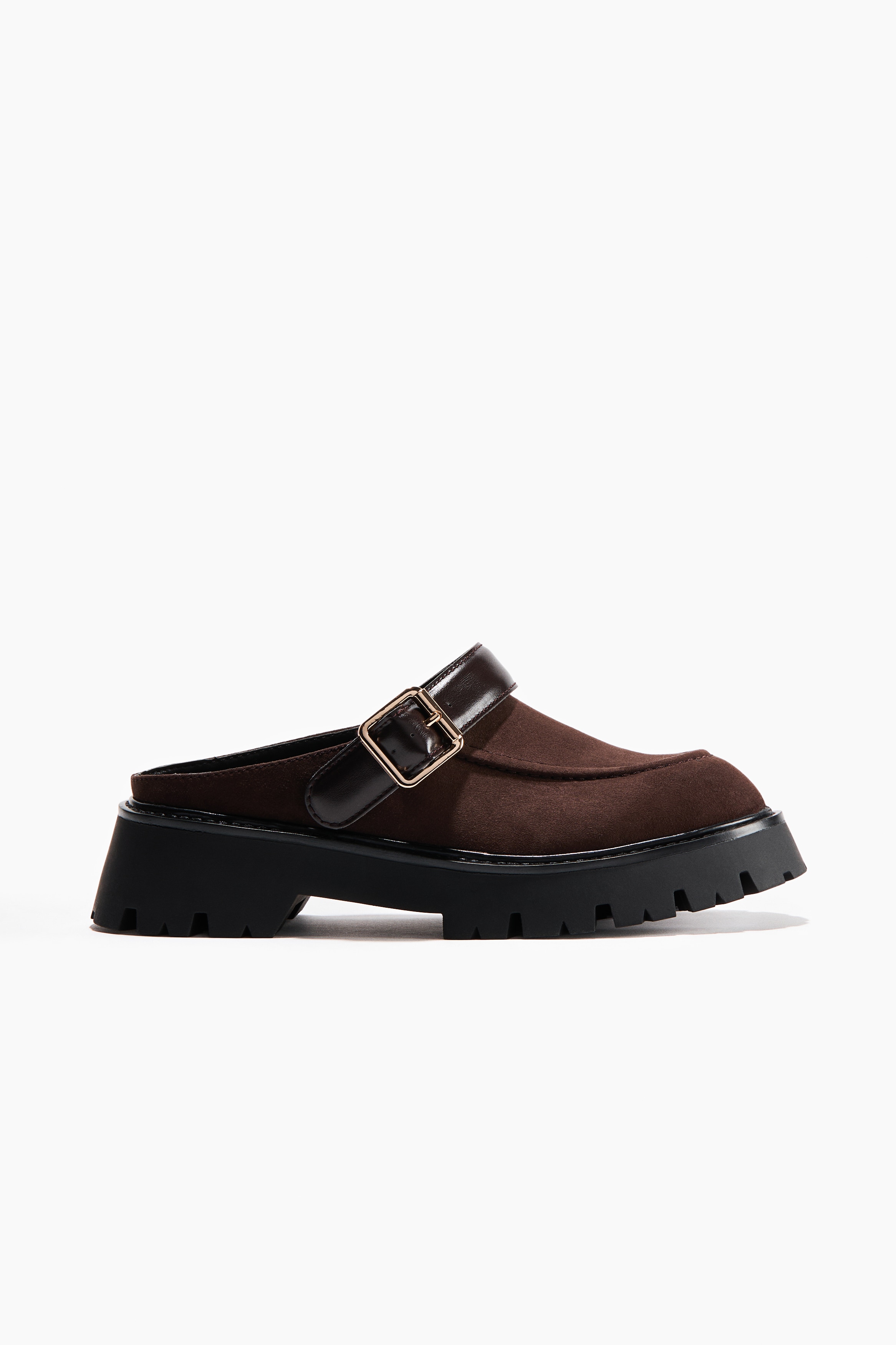 厚底樂福懶人拖鞋 - 深咖啡色