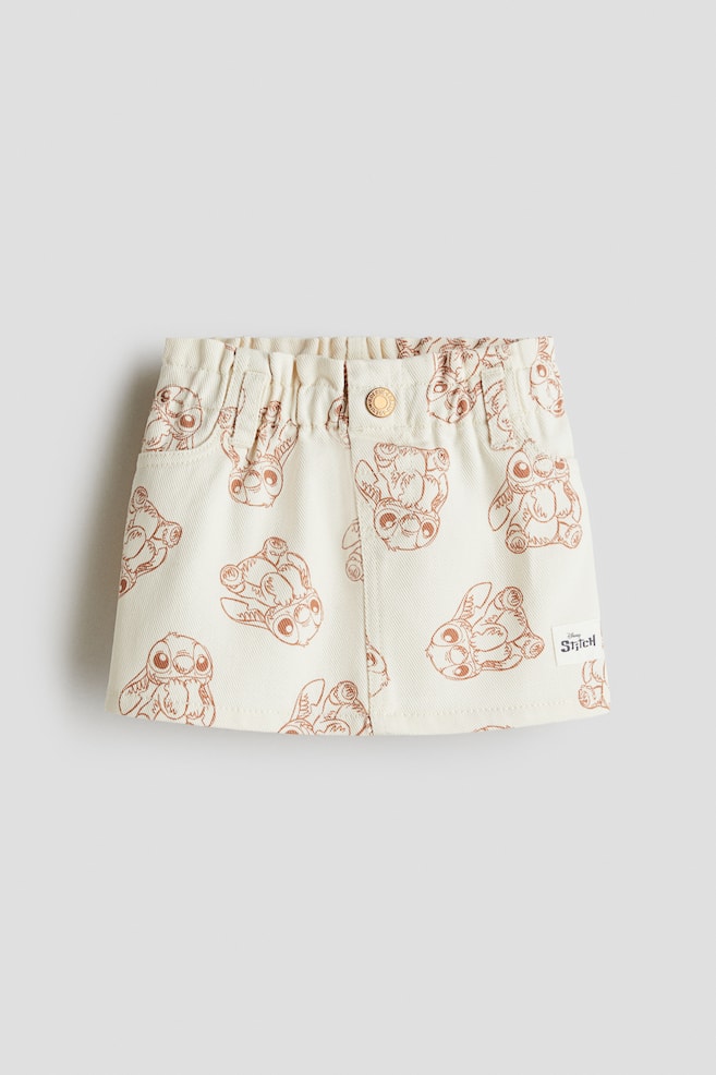 Printed Twill Skirt - Cream/Lilo & Stitch - 1