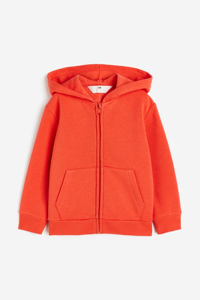 Zip-through hoodie - Orange/Black/Dark blue/Light grey marl