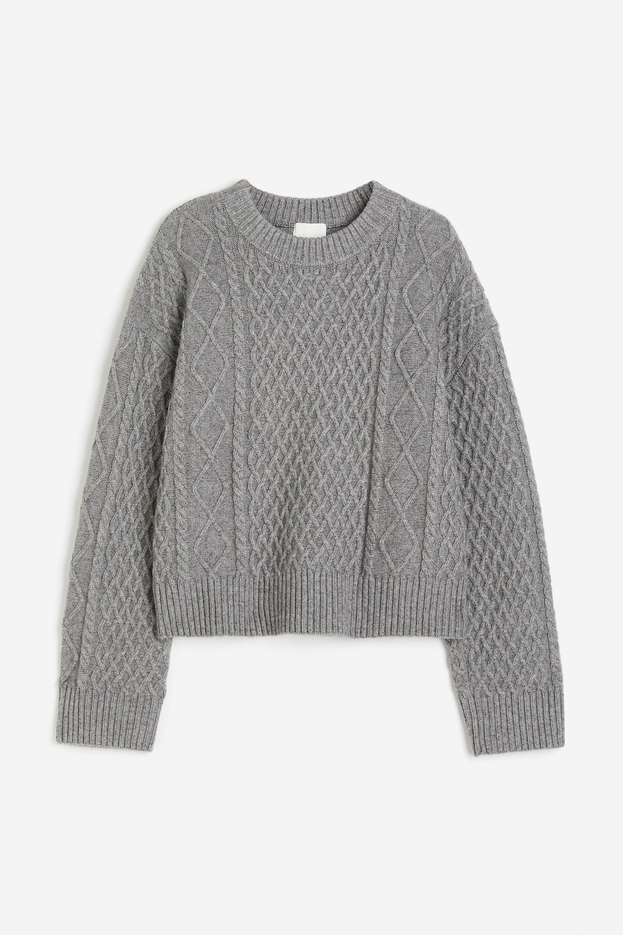 ケーブルニットセーター - グレー - レディース | H&M JP 