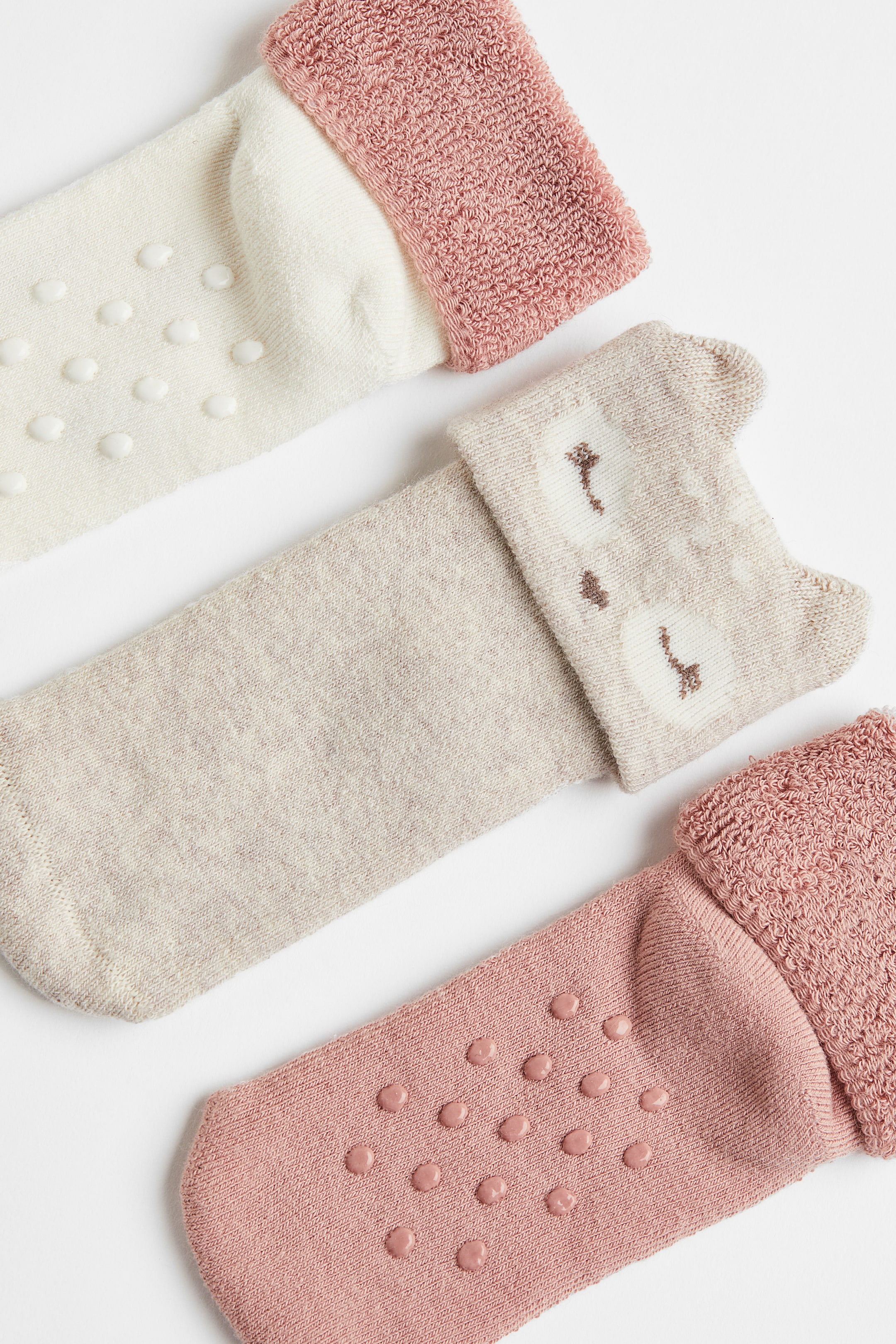 View larger image: 3-pack Anti Slip Socks - Beige/Owls - Kids | H&M AU 1