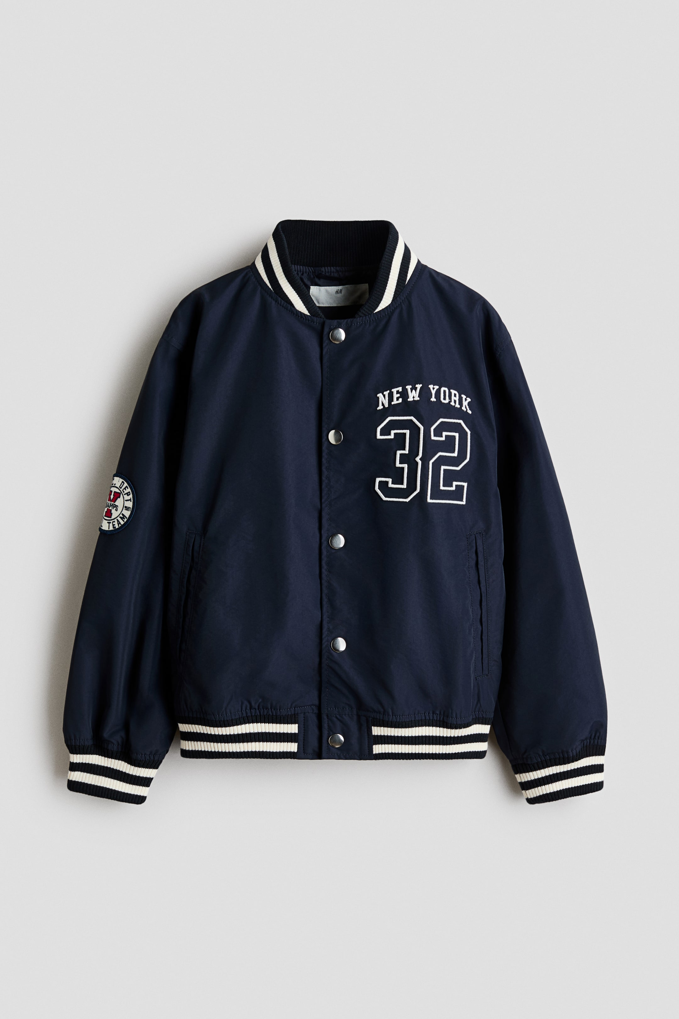Motif-Detail Baseball Jacket