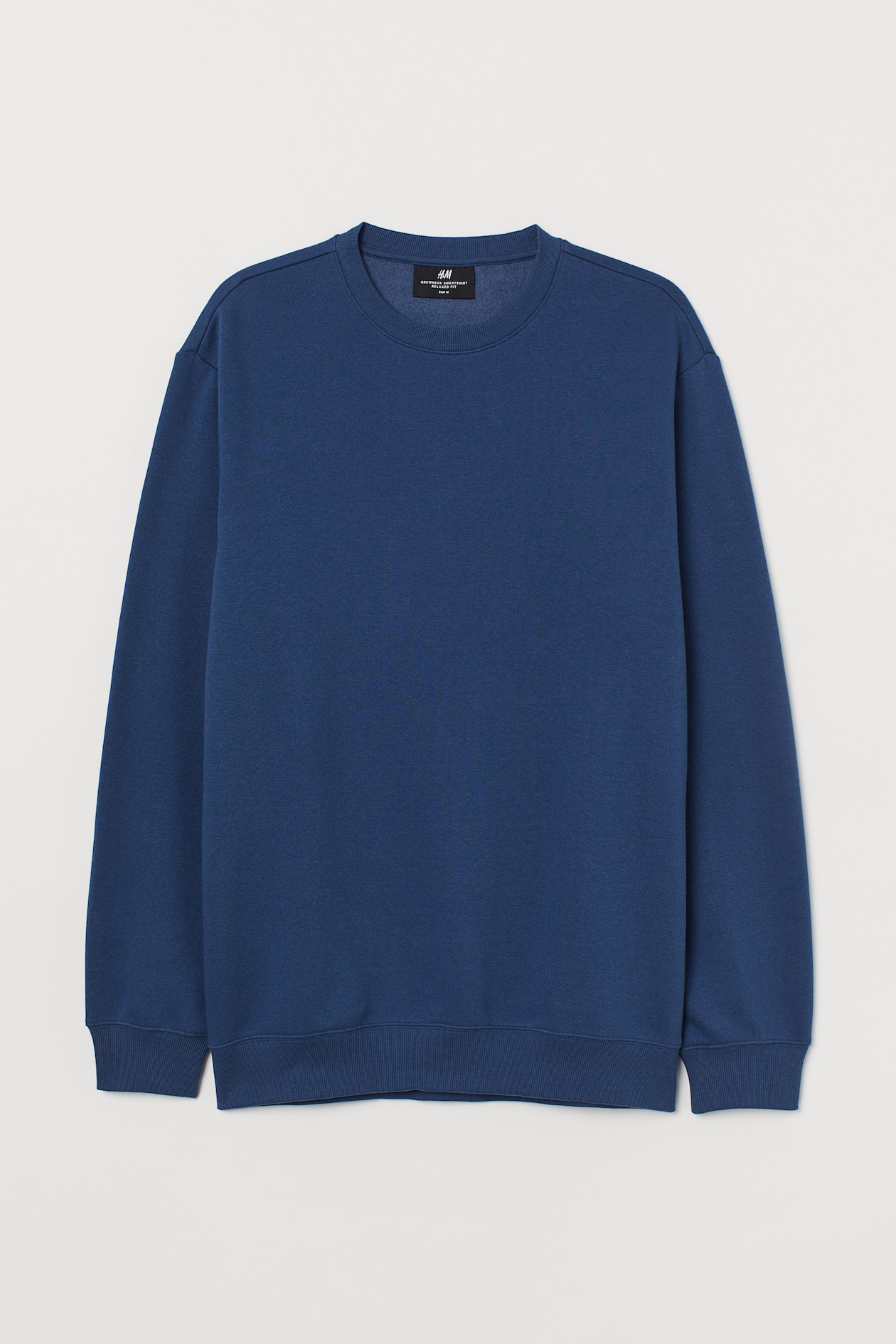 Relaxed Fit Sweatshirt - Round Neck - Long sleeve - Dark blue - Men | H ...