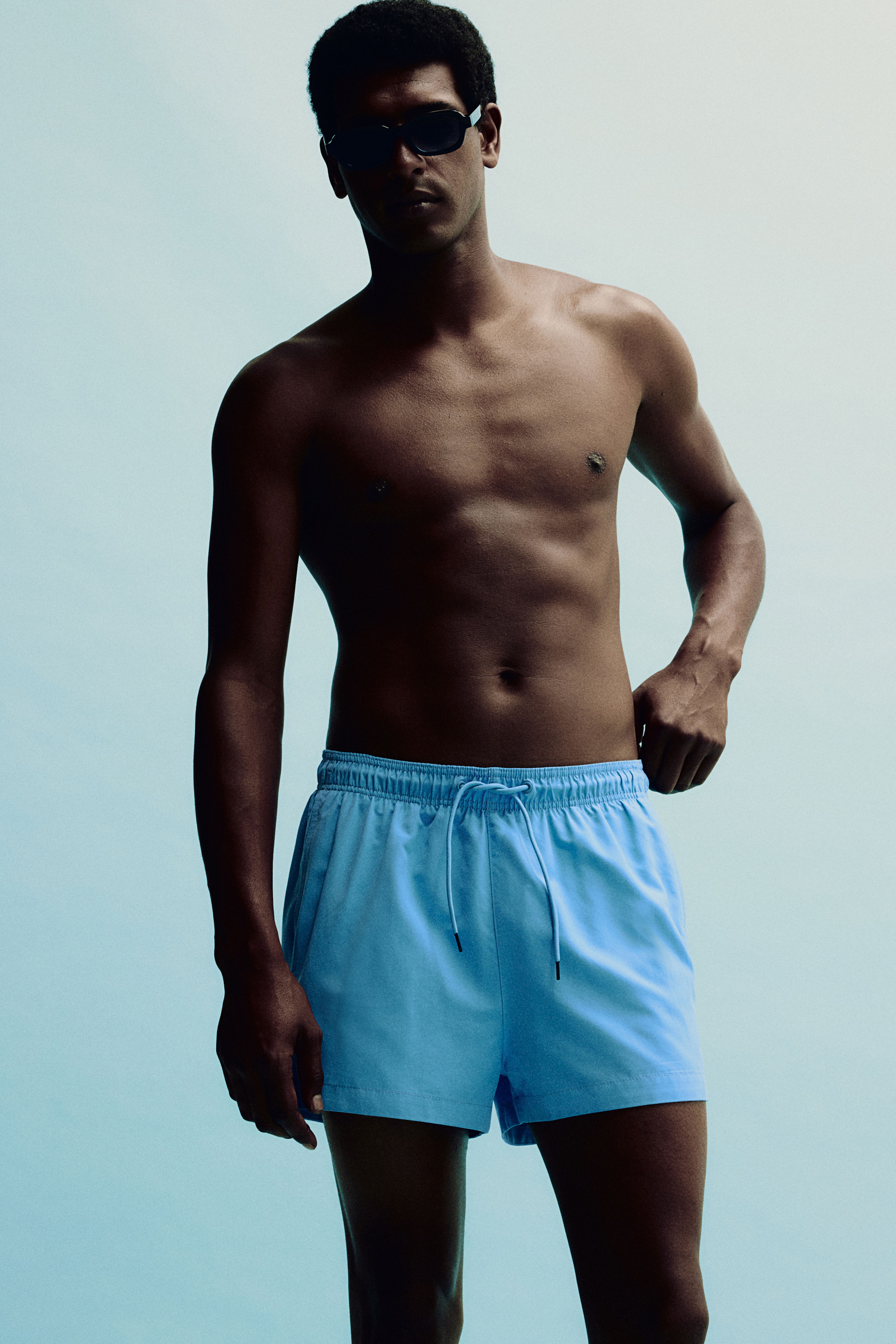 Blue swim shorts online