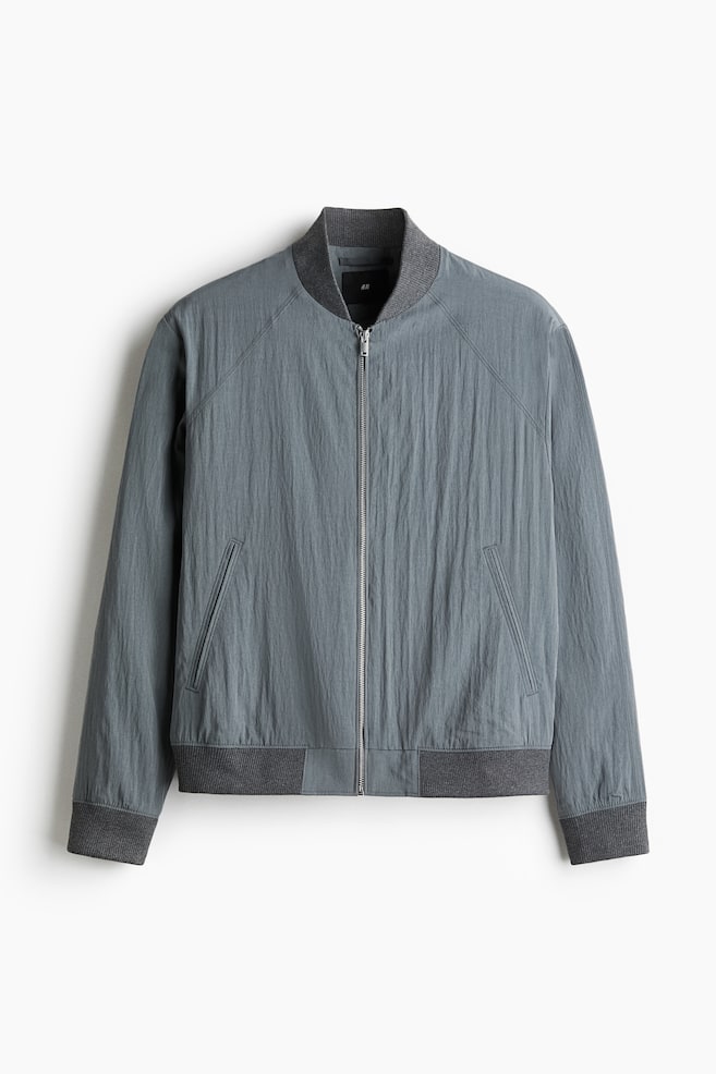 Regular-Fit Lyocell-Blend Bomber Jacket - Dark gray/Taupe - 1
