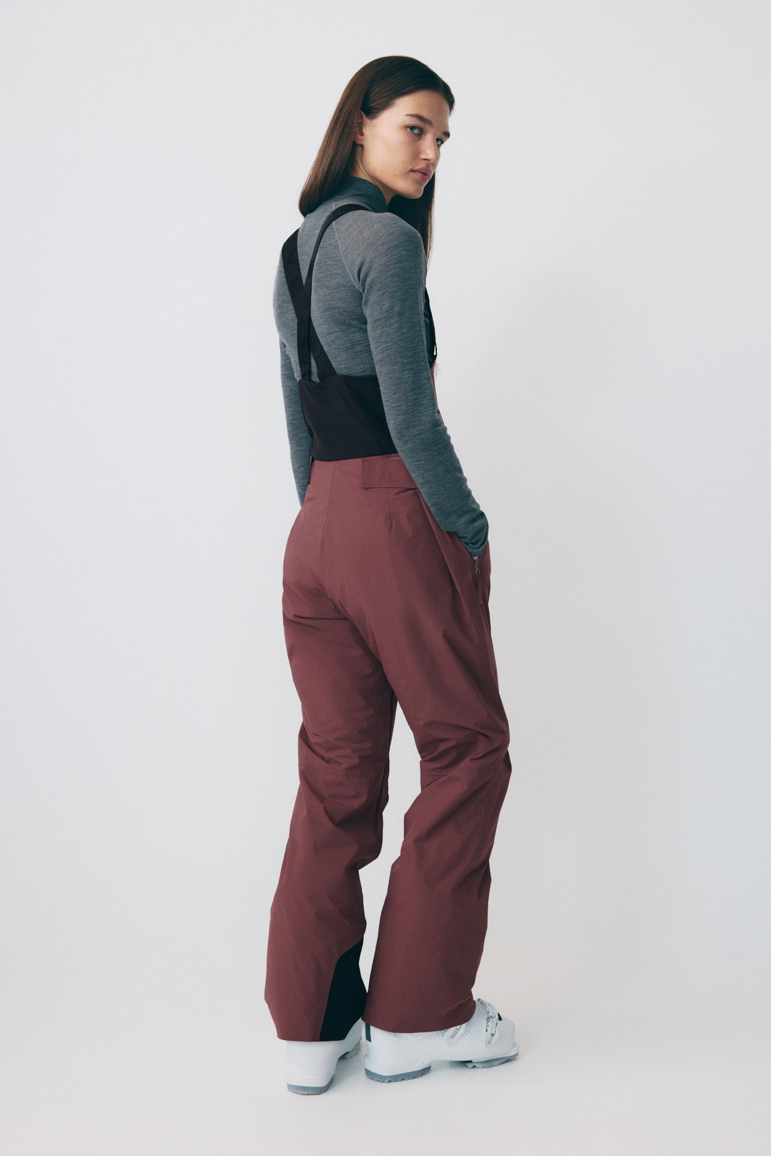 Ski trousers with ThermoMove™ - Dusty red/Black - 8