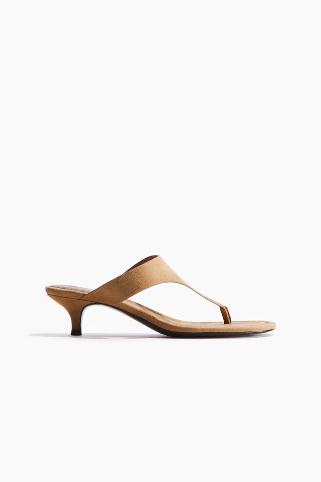 Sandales à talon kitten heel - Beige/Marron foncé/Bordeaux - 1