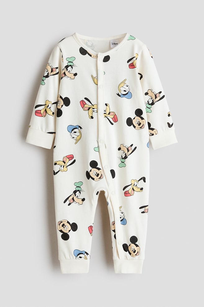 Pijama entero de algodón con diseño estampado - Blanco/Mickey Mouse - 1