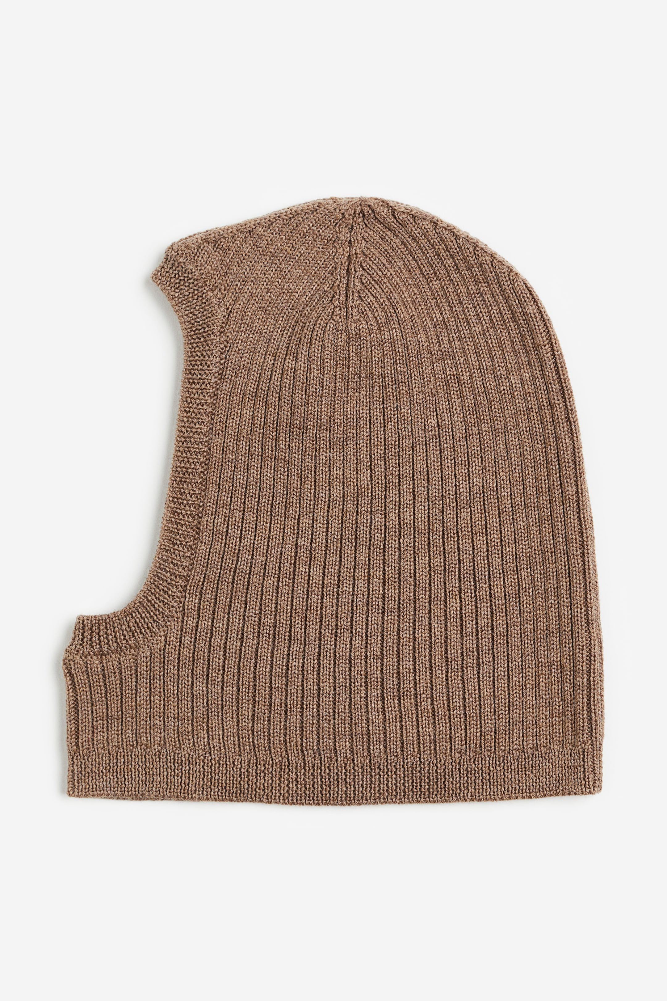 Rib-knit Wool Balaclava