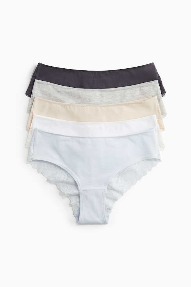 5-pack hipster briefs - Light blue/White/Cream/Burgundy/Dark pink/Black/Light pink/Dark grey/Navy blue/Light dusty blue/Light pink/Burgundy/Pink/White/Black/Light blue/Dark blue/Grey-green/Light beige/Khaki green/Light grey marl - 1
