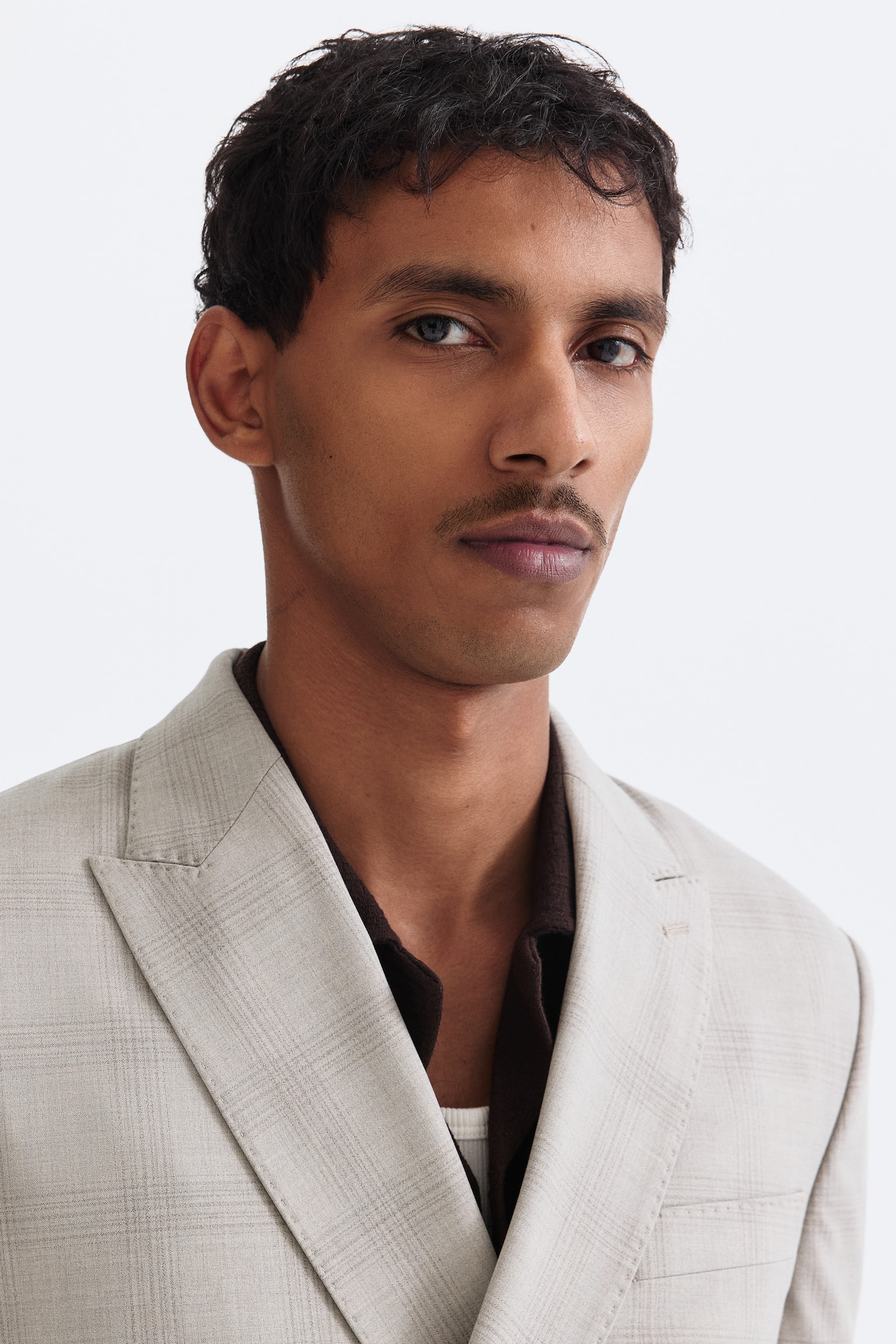 Regular Fit Double-breasted jacket - Beige/Checked - 7