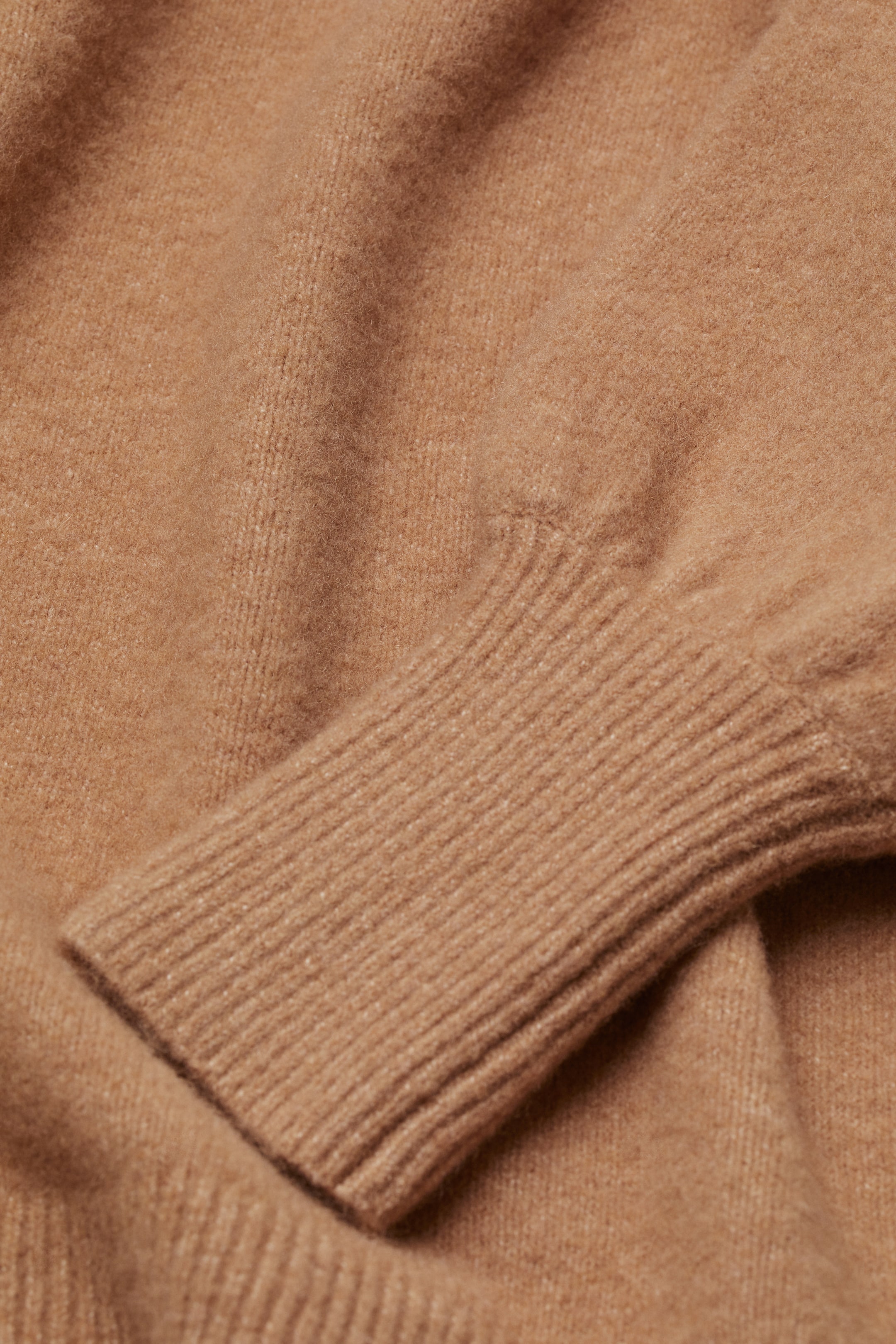 View larger image: Puff-sleeved Sweater - Dark beige - Ladies | H&M US 2