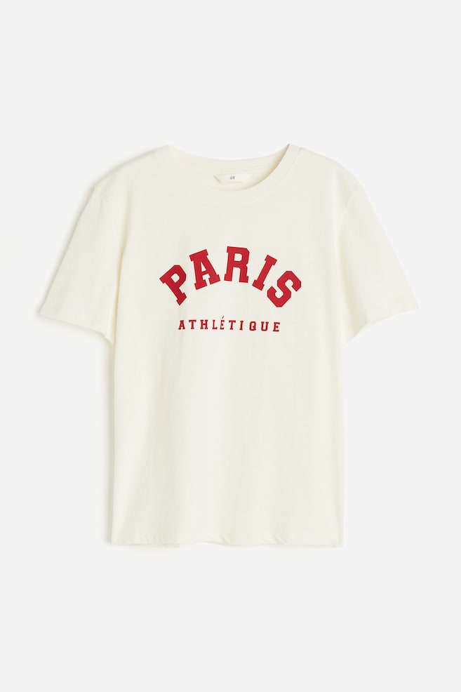 T-shirt in cotone - Crema/Paris/Crema/Paradise Beach/Crema/righe - 2