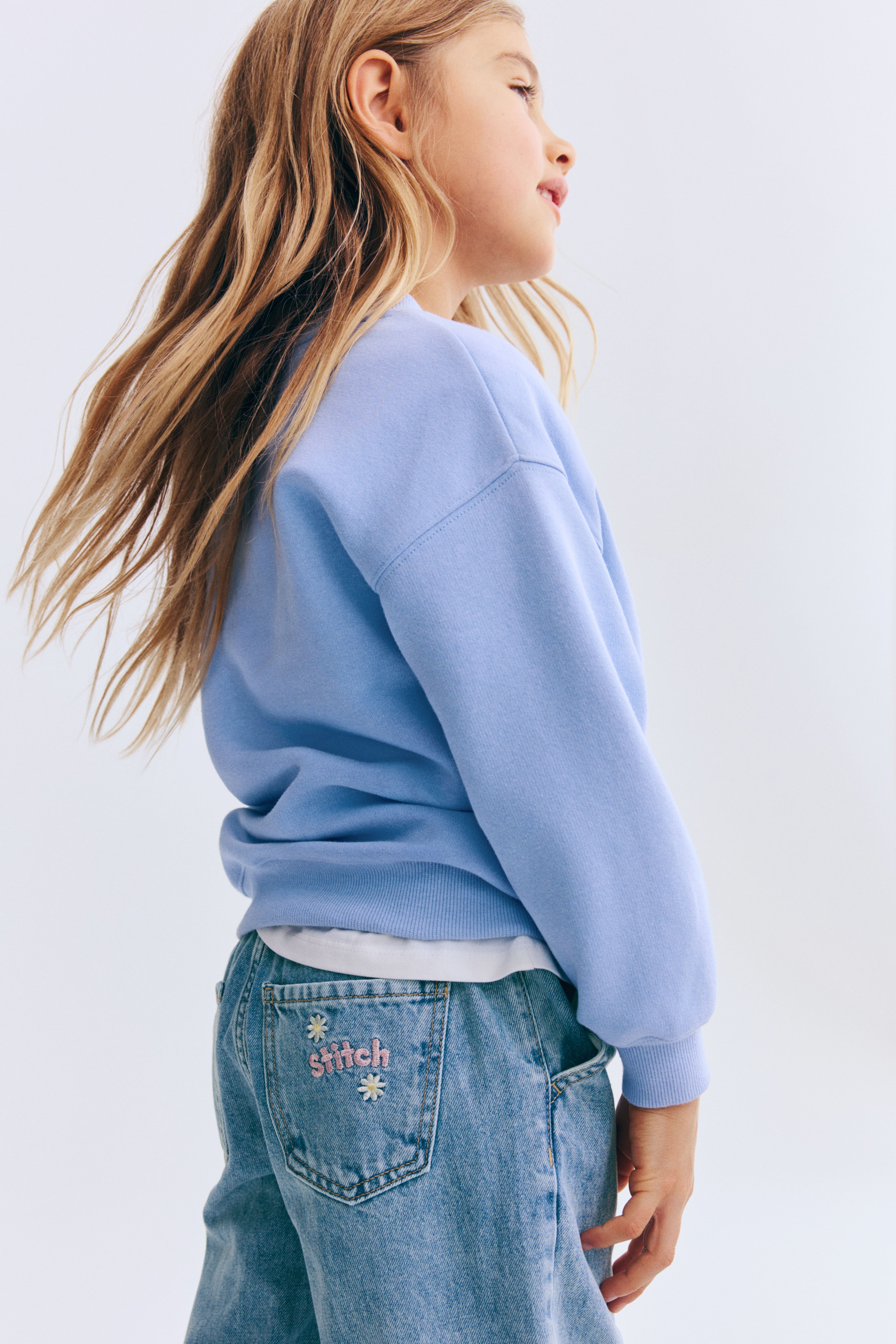 Wide-Leg Jeans with Motif