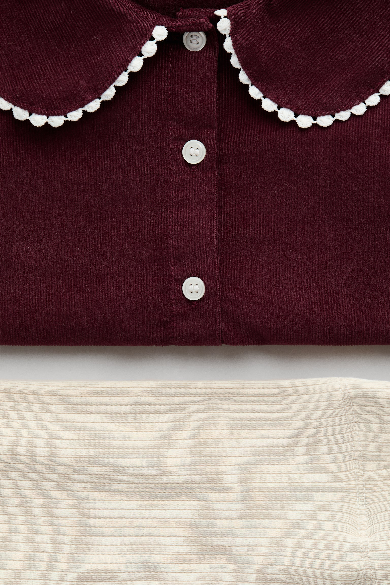 Детский комплект H&M 2-Piece Blouse and Leggings Set, цвет: Красный / Бежевый — фото 3