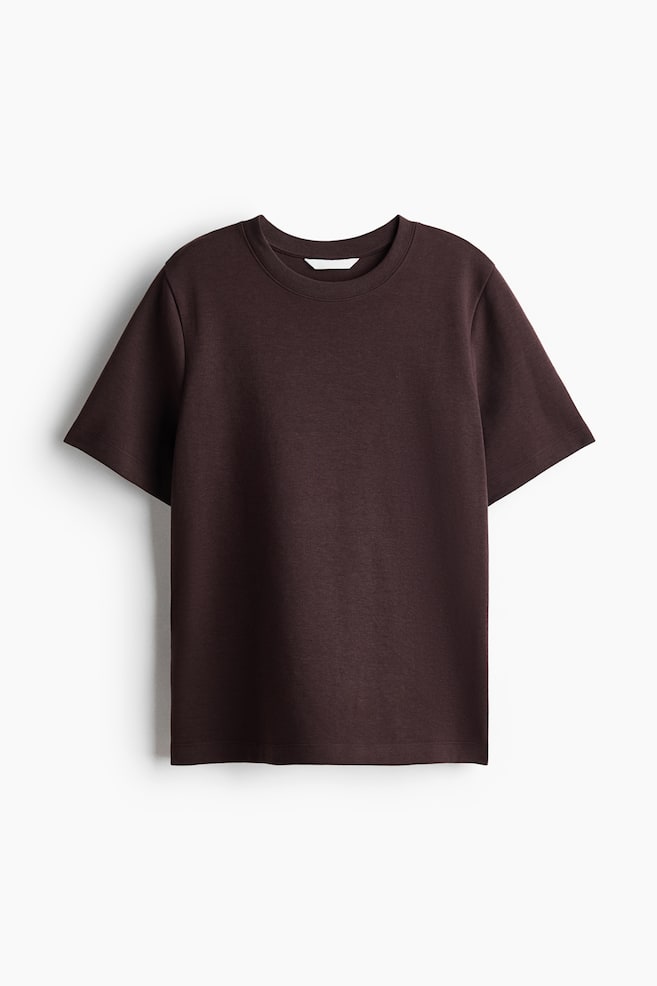 Camiseta interlock - Marrón oscuro/Violeta empolvado/Blanco/Negro/Burdeos/Beige claro - 1