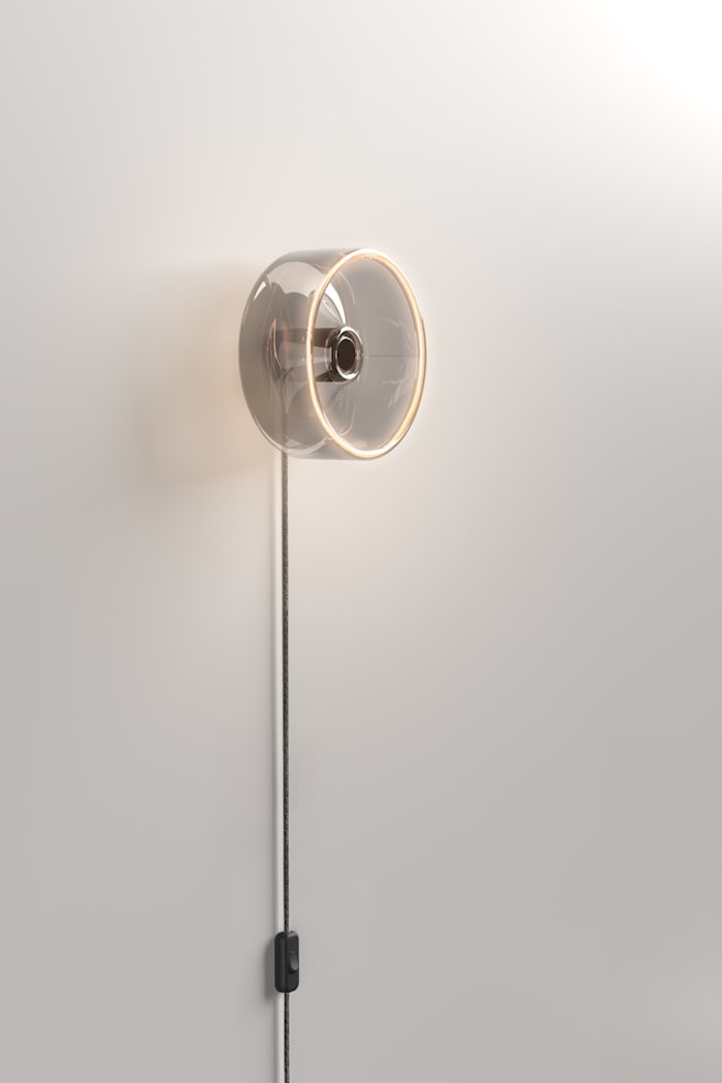Vägglampa Med Ringformad Ljuskälla - Svart/Vit - 1
