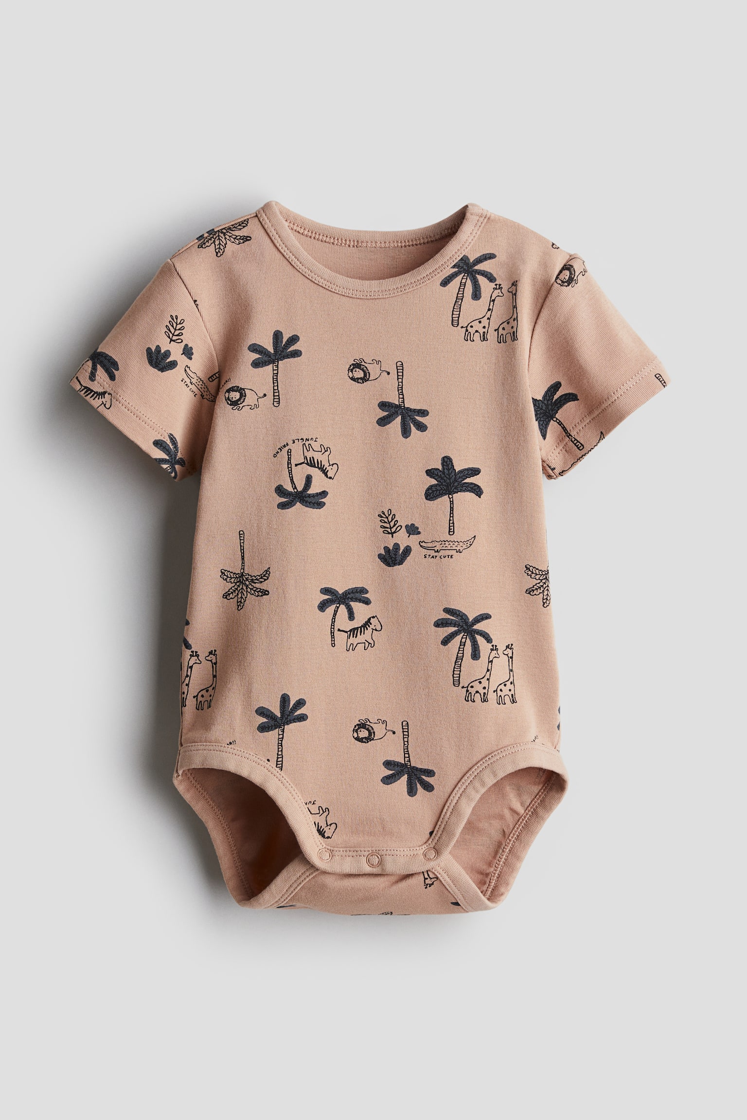 Patterned bodysuit - Beige/Palm trees/Cream/Hearts/Cream/Bows/Light beige/Spotted/White/Dinosaurs/Light yellow/Lemons - 1