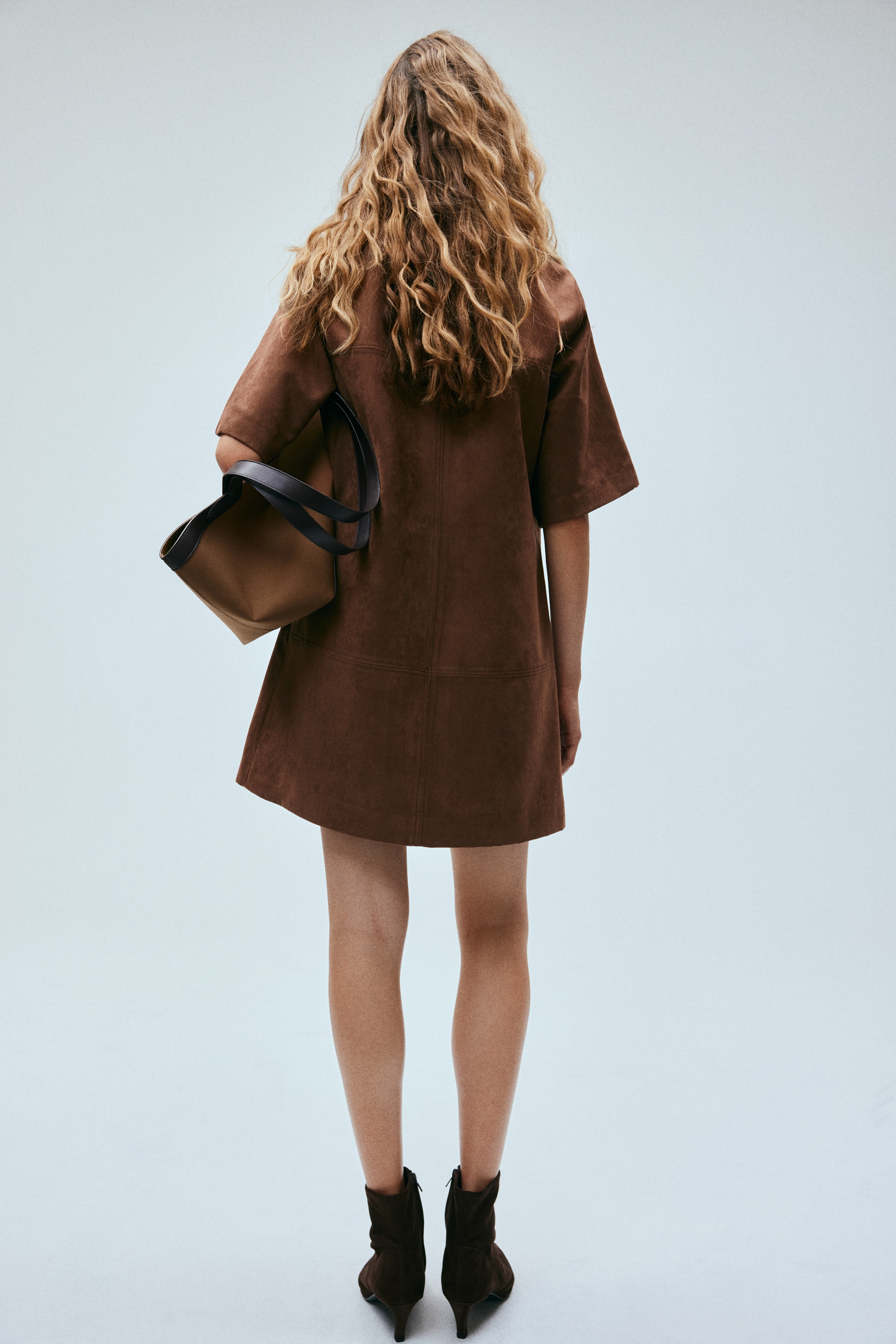 Women's Brown Zip-Front Shift Dress | H&M US