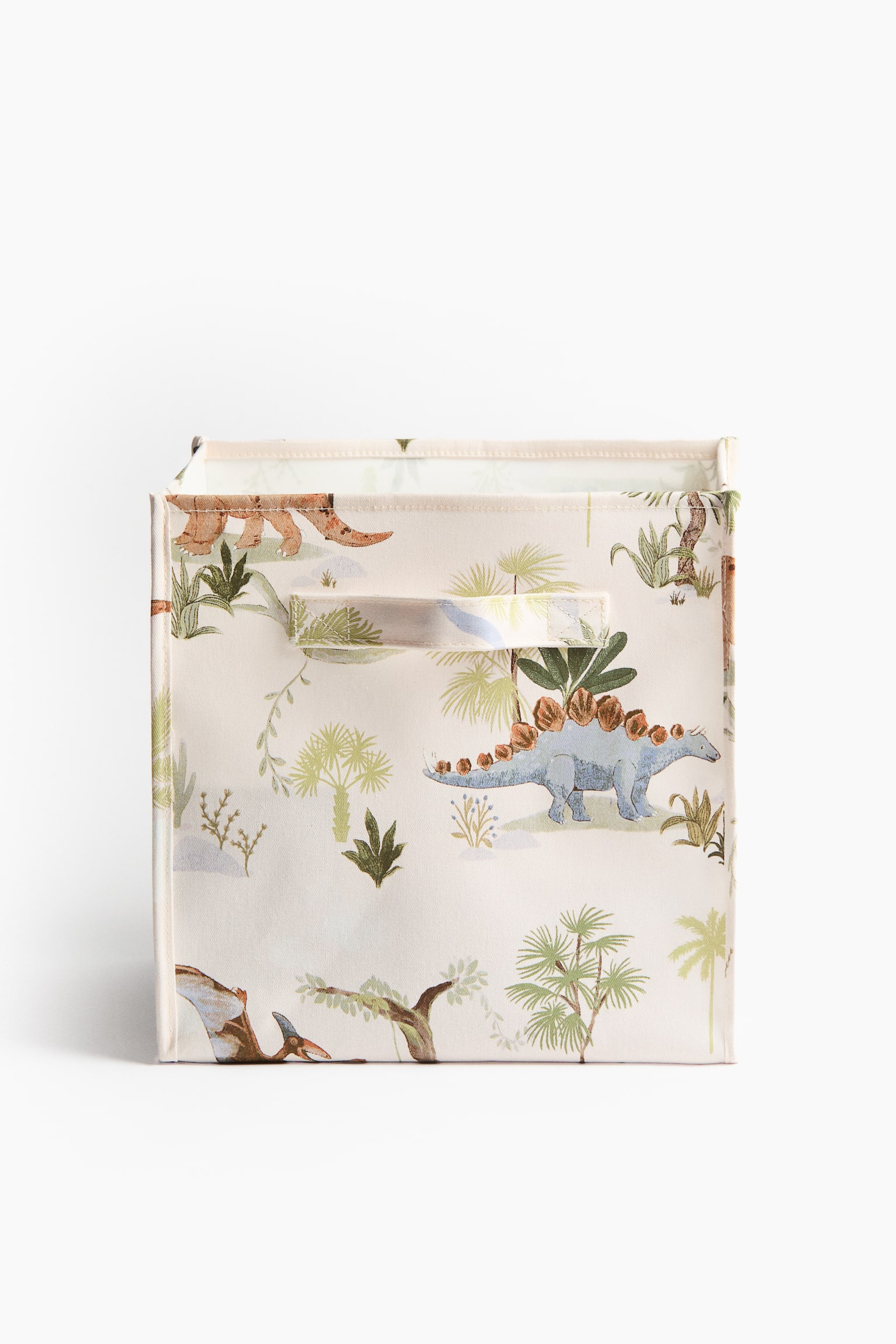 Panier de rangement avec motif - Blanc/dinosaures/Beige clair/dinosaures
