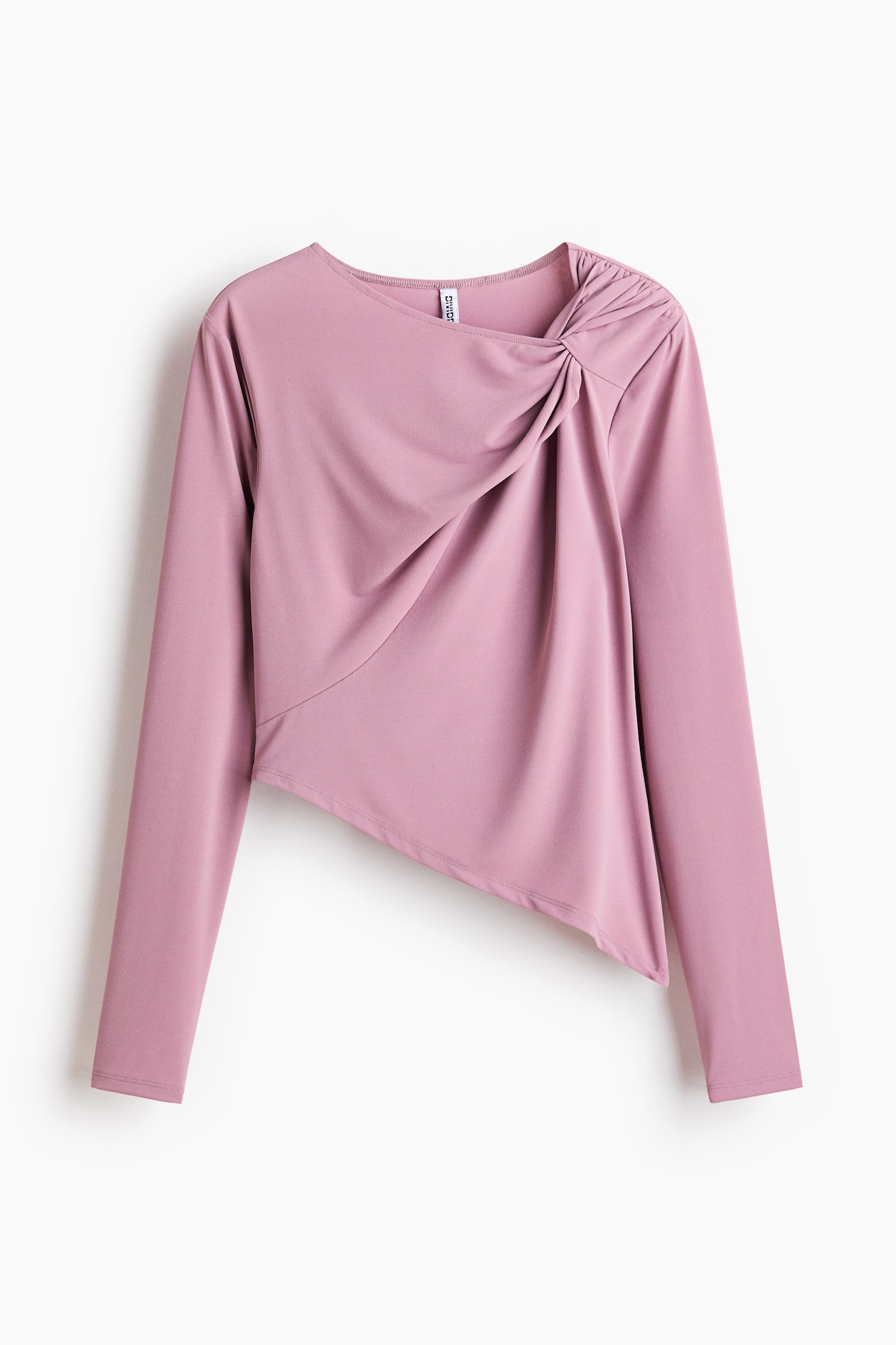 Asymmetric twist-detail top - Dusty pink/Dark brown - 1