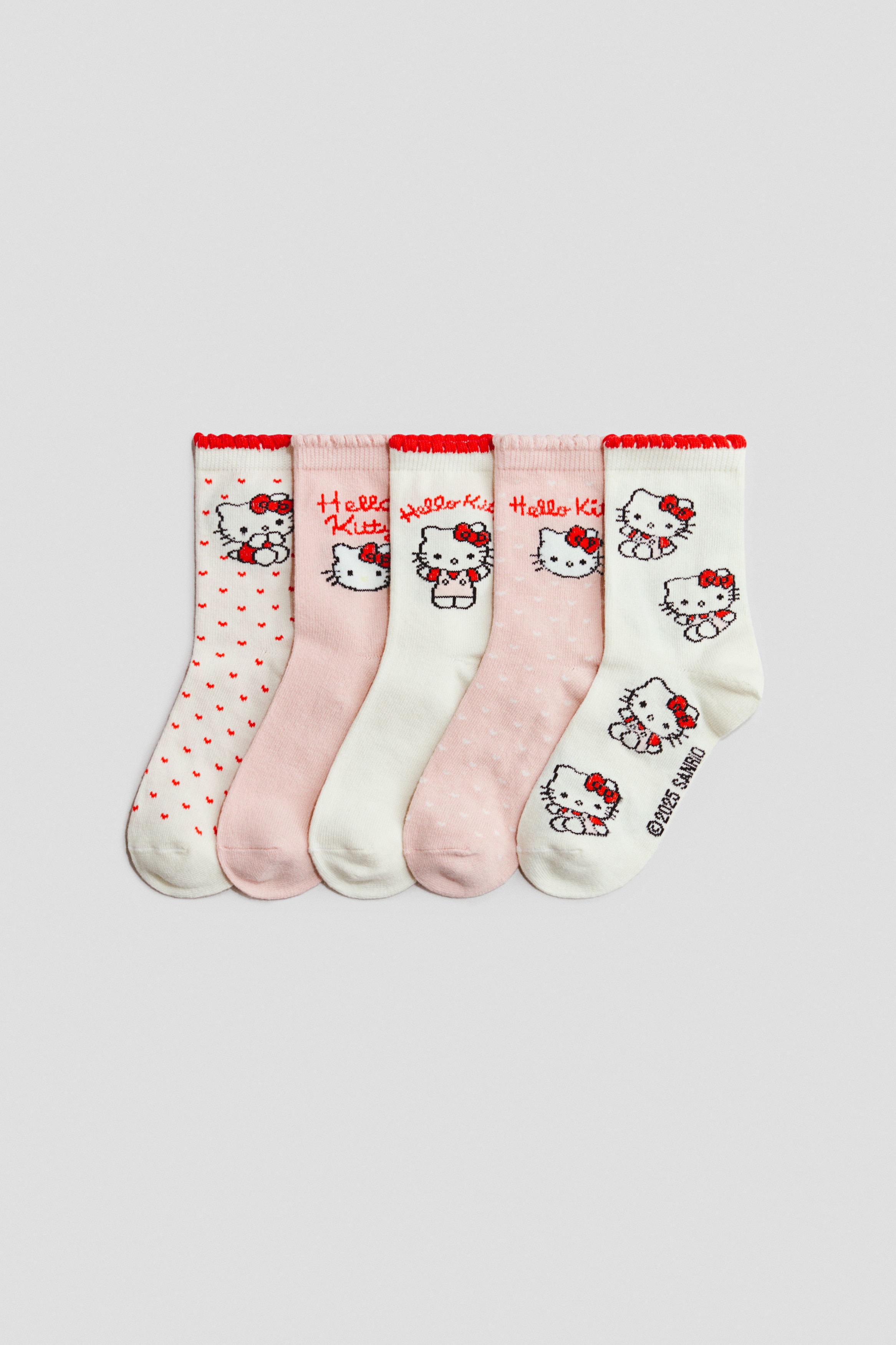 デザインソックス 5足セット - ホワイト／ハローキティ - Kids | H&M JP