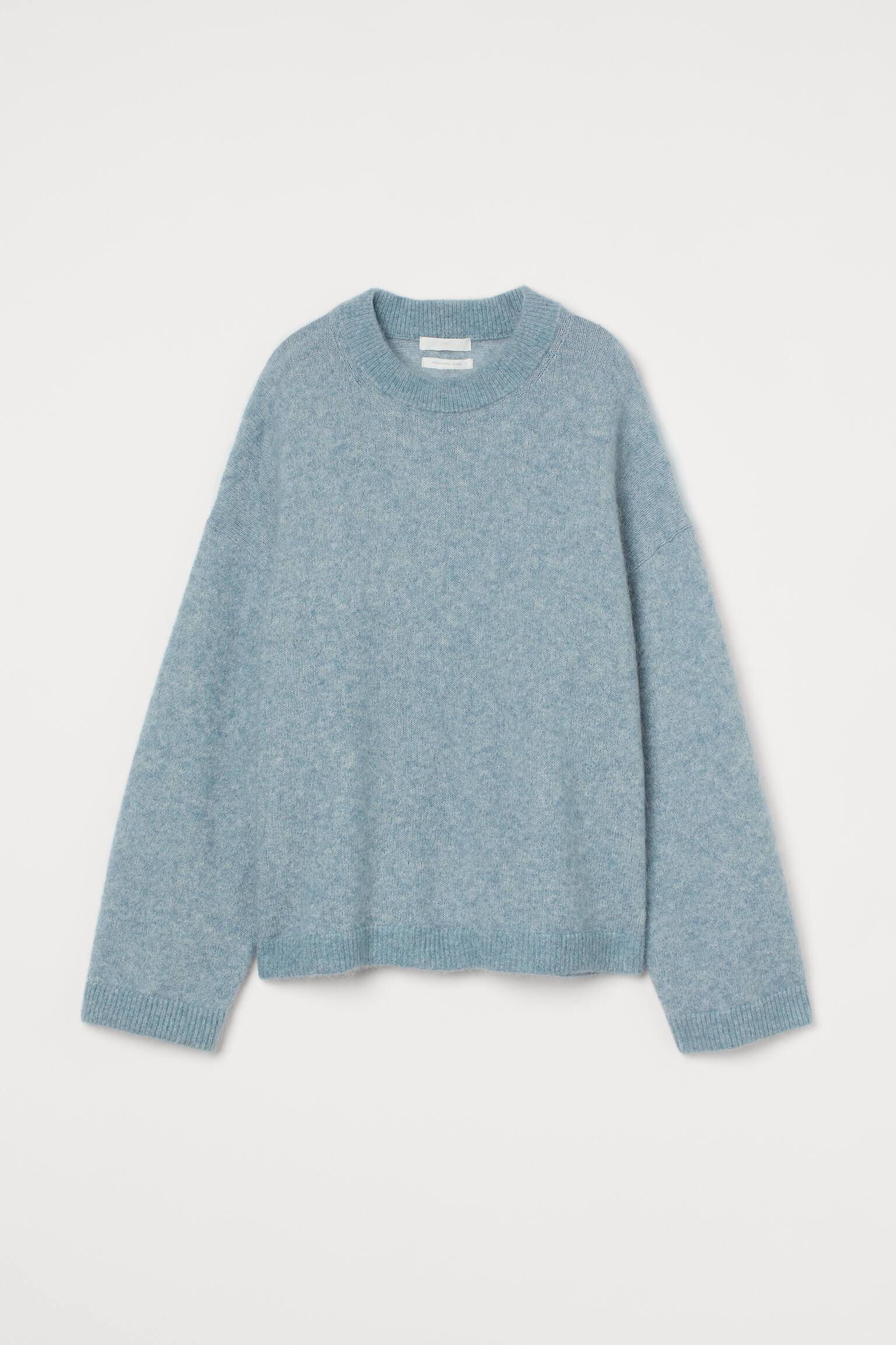 Pullover in misto mohair - Turchese mélange