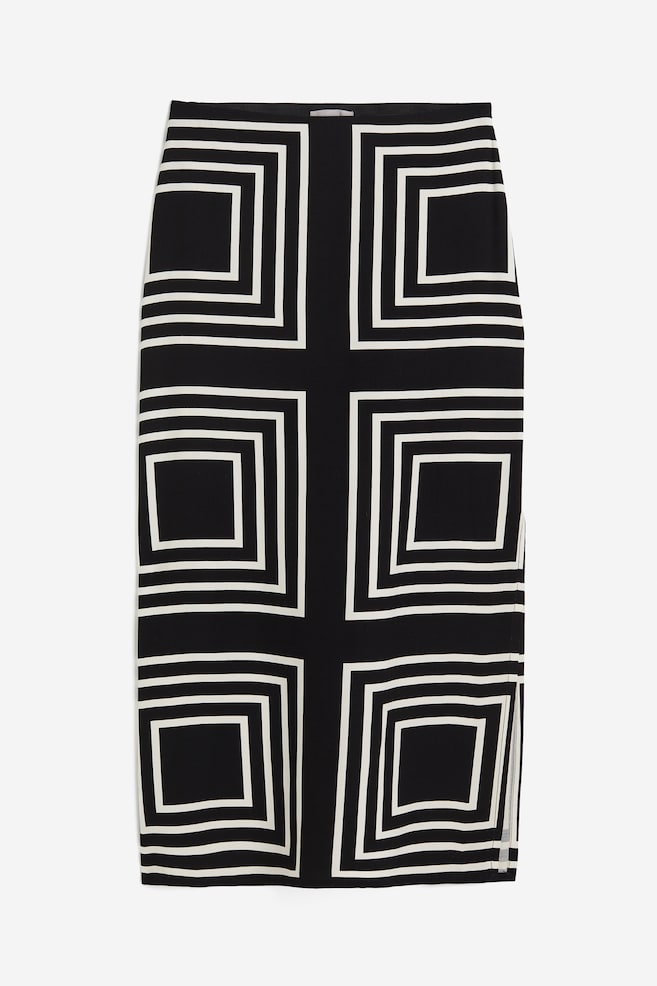 Pencil skirt - Black/Geometric pattern - 2