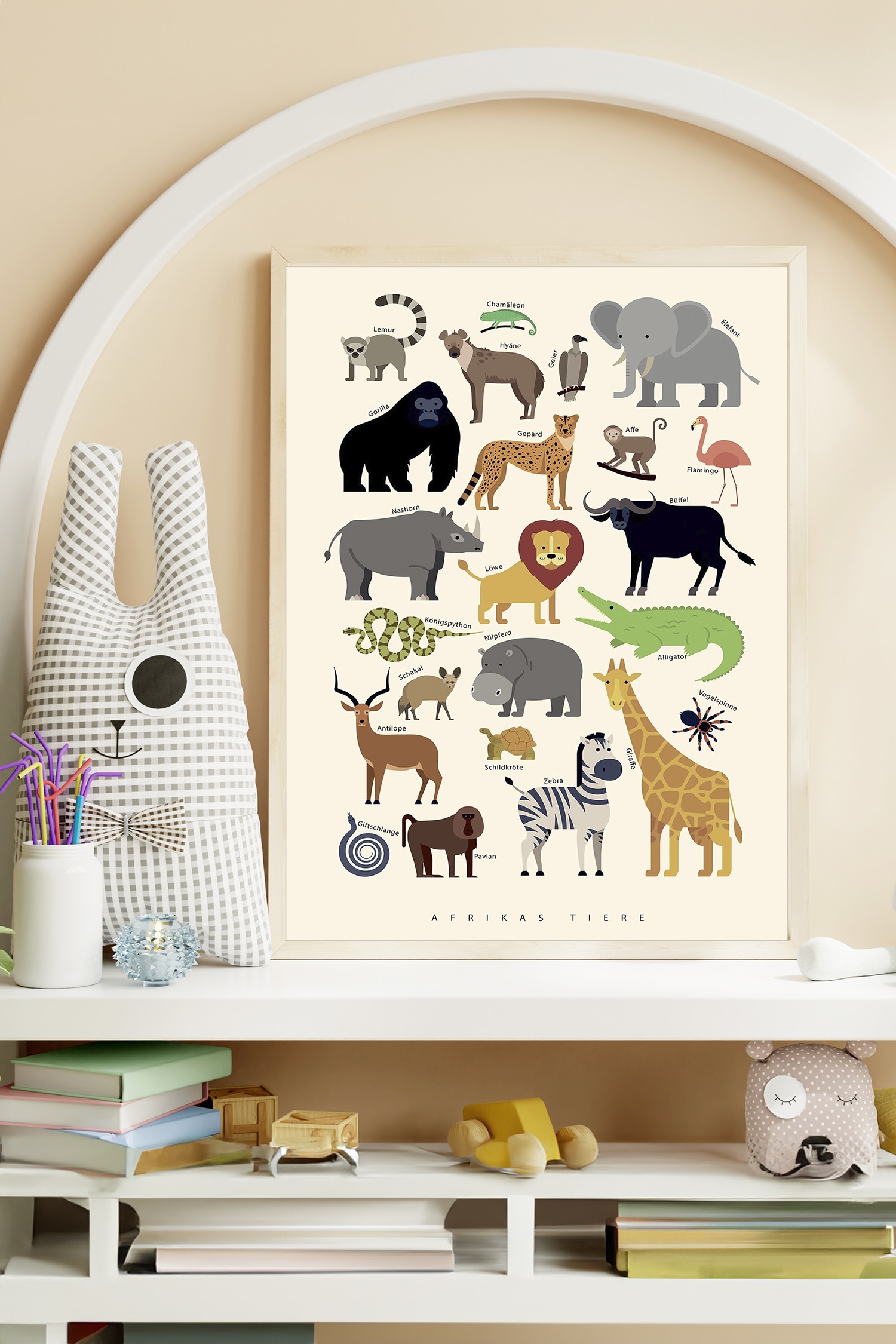 Citatplakat - Afrikas Tiere - Mehrfarbig