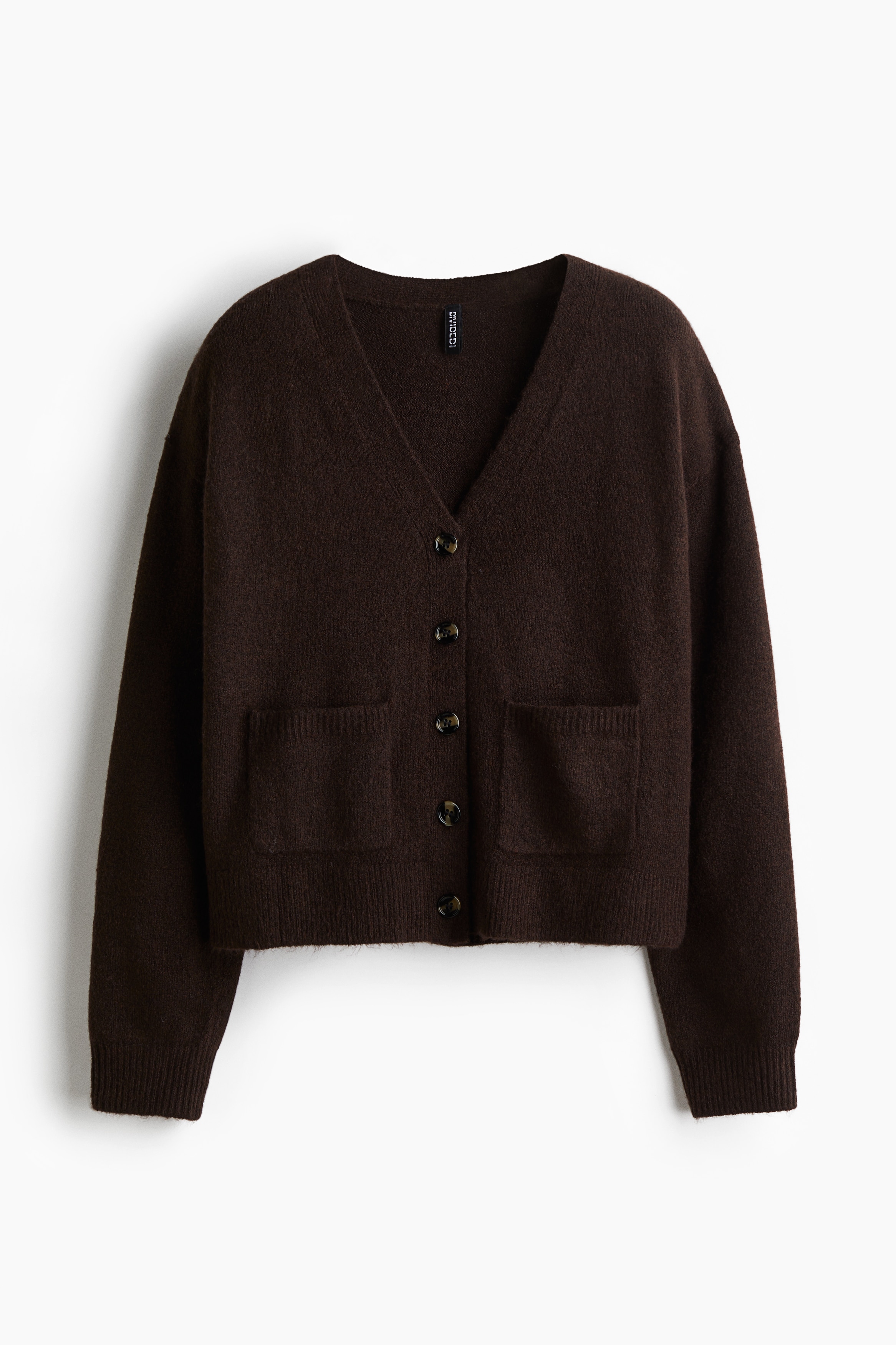 Loose Fit Cardigan - Dark brown/Grey marle