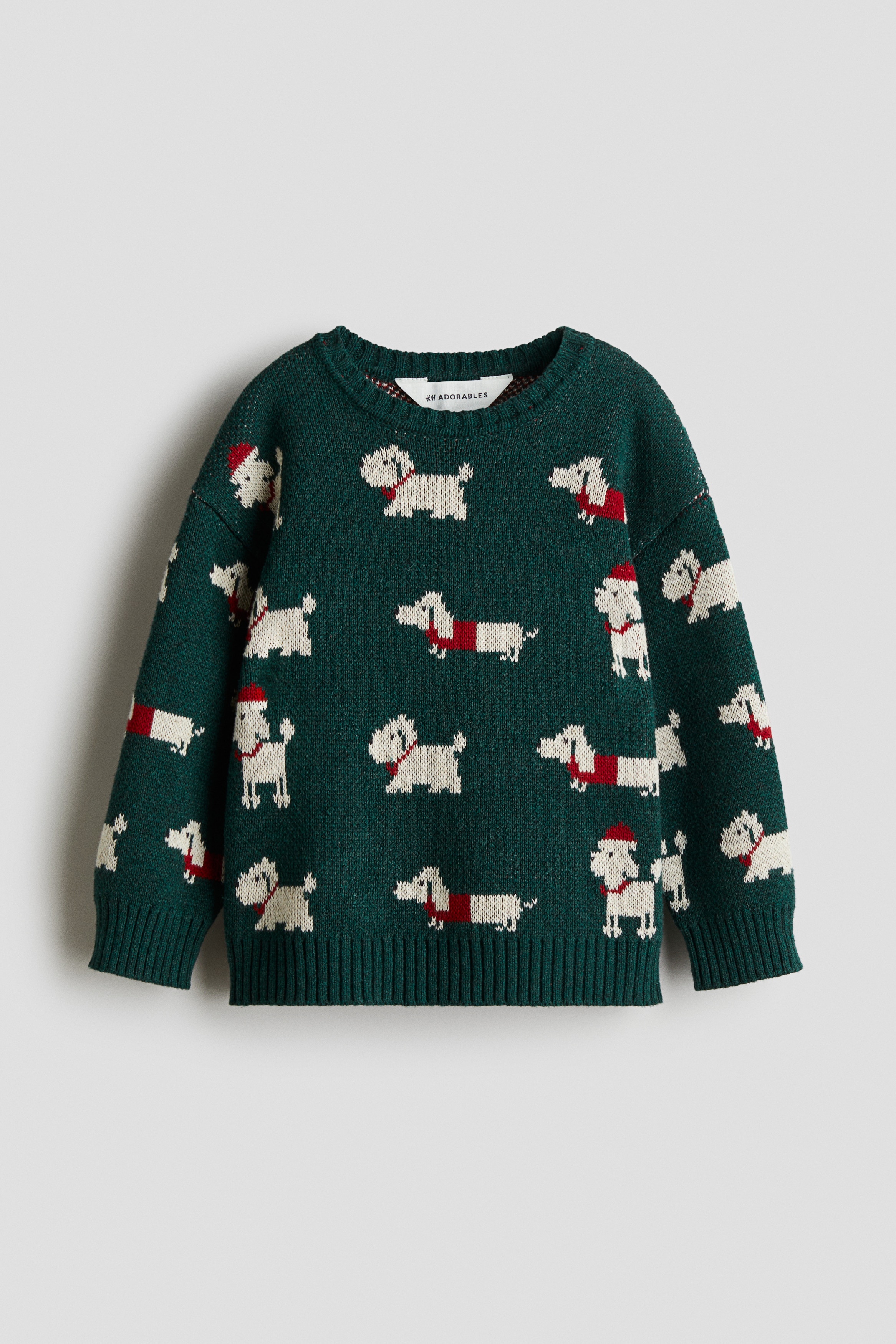 【新品】Hu0026M Adorables 犬柄　ジャカードニット ウールカーディガン 新品H\u0026M Adorables 犬柄 ジャカードニット ウールカーディガン