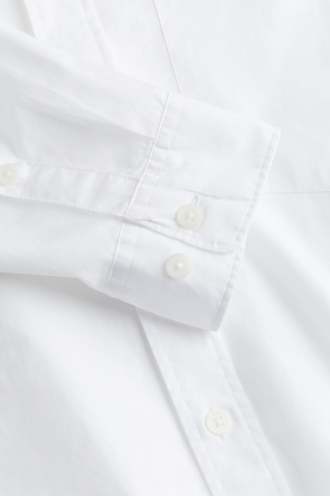 Skjorte i poplin Oversized Fit - Hvid/Lysegrøn/Stribet/Beige/Palmer - 7