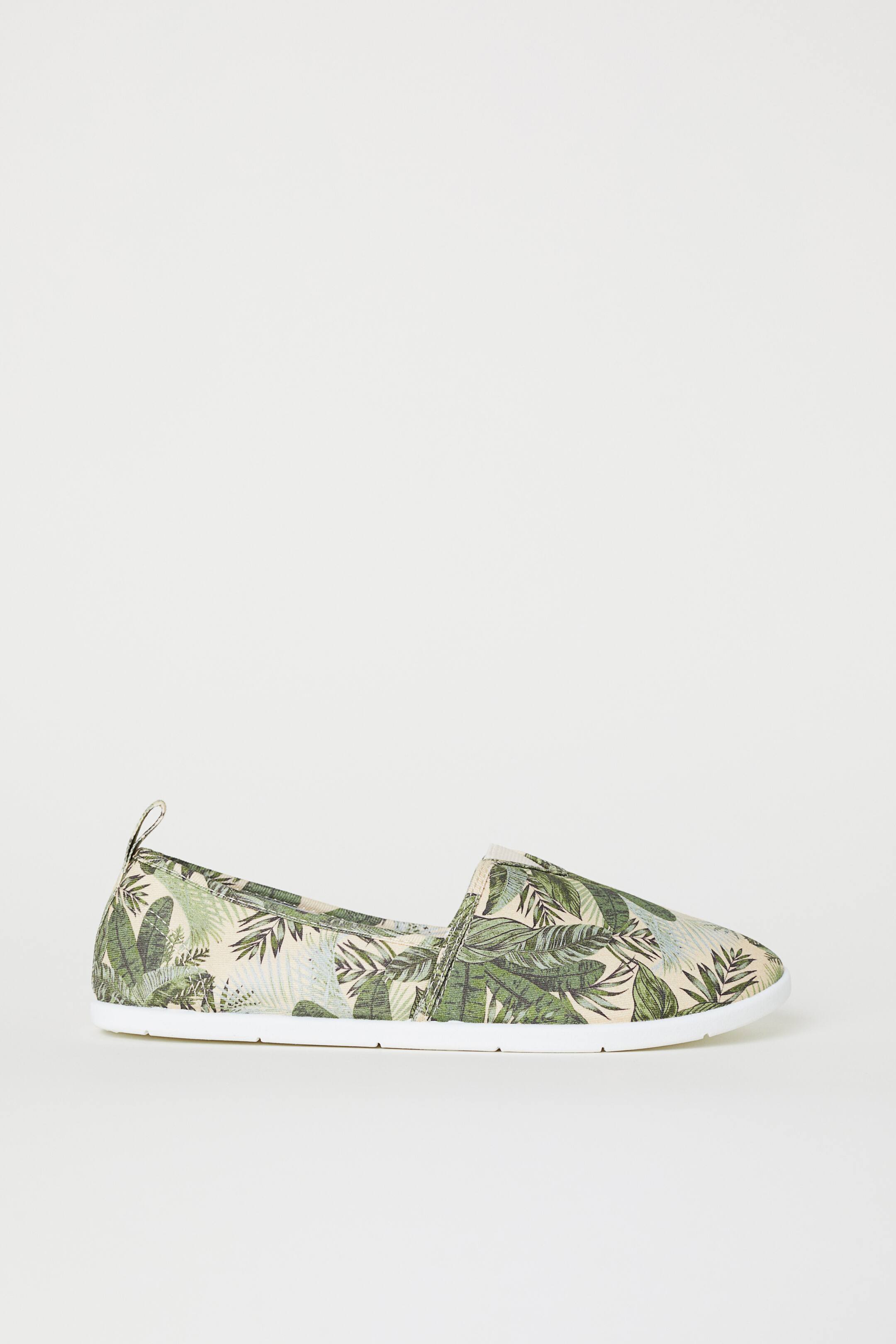 View larger image: Slip-on trainers - Light beige/Leaf-patterned - Ladies | H&M IE 1