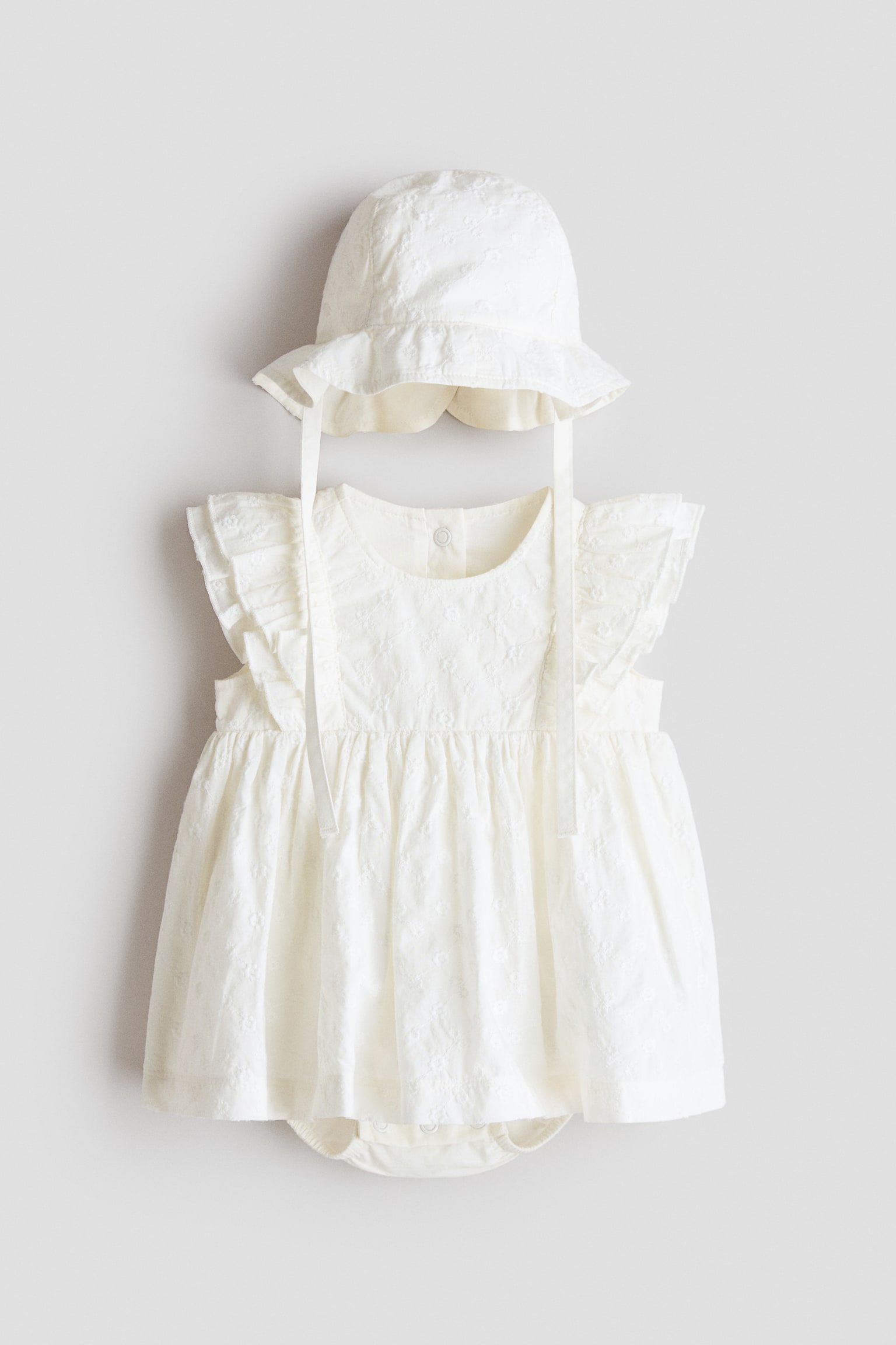 2-piece Patterned Muslin Set - White