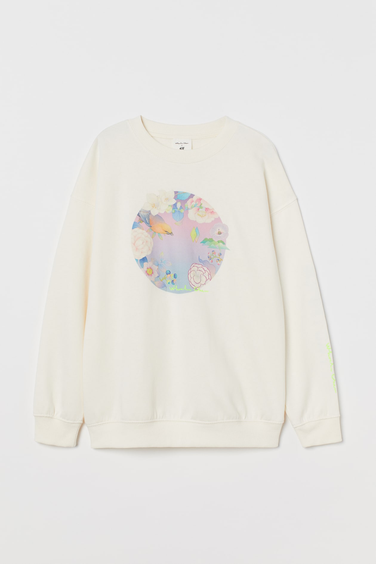 Printed Sweatshirt - Round Neck - Long sleeve - Natural white - Kids ...