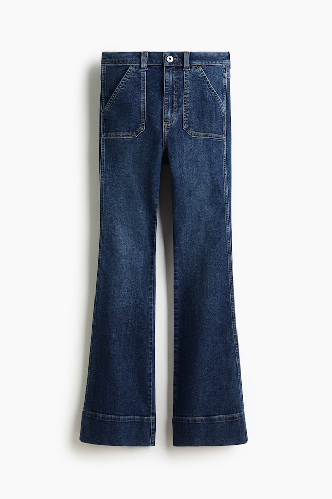 Flared High Jeans - Dunkles Denimblau/Denimblau - 1