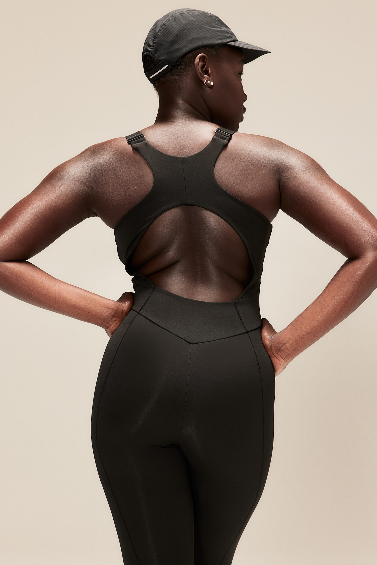 Open Back Activewear Unitard In ShapeMove™ - Black - 5