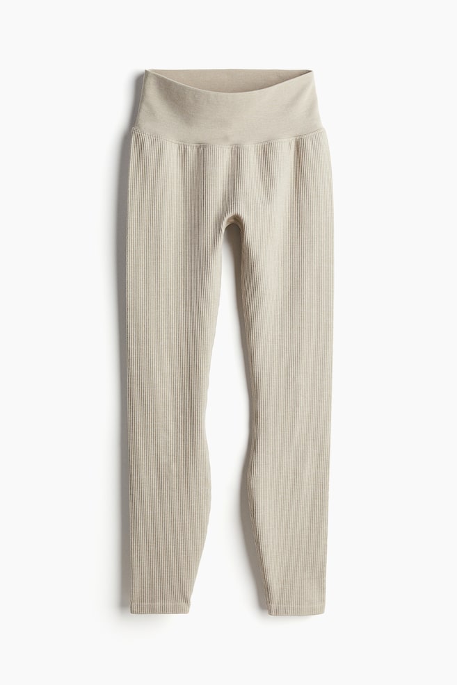 Seamless Sports leggings with DryMove™ - Beige - 1