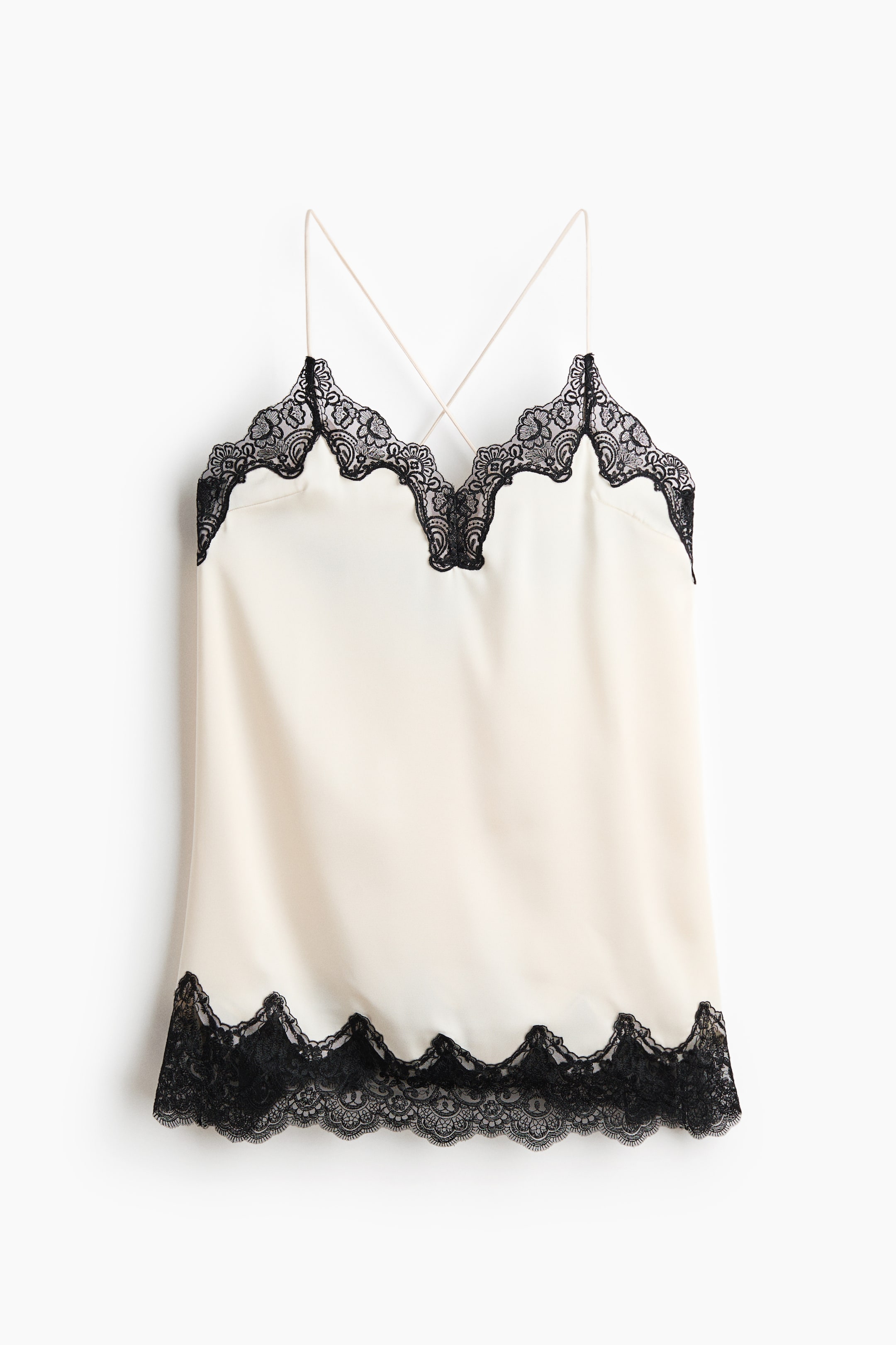 Lace-Trimmed Satin Nightgown