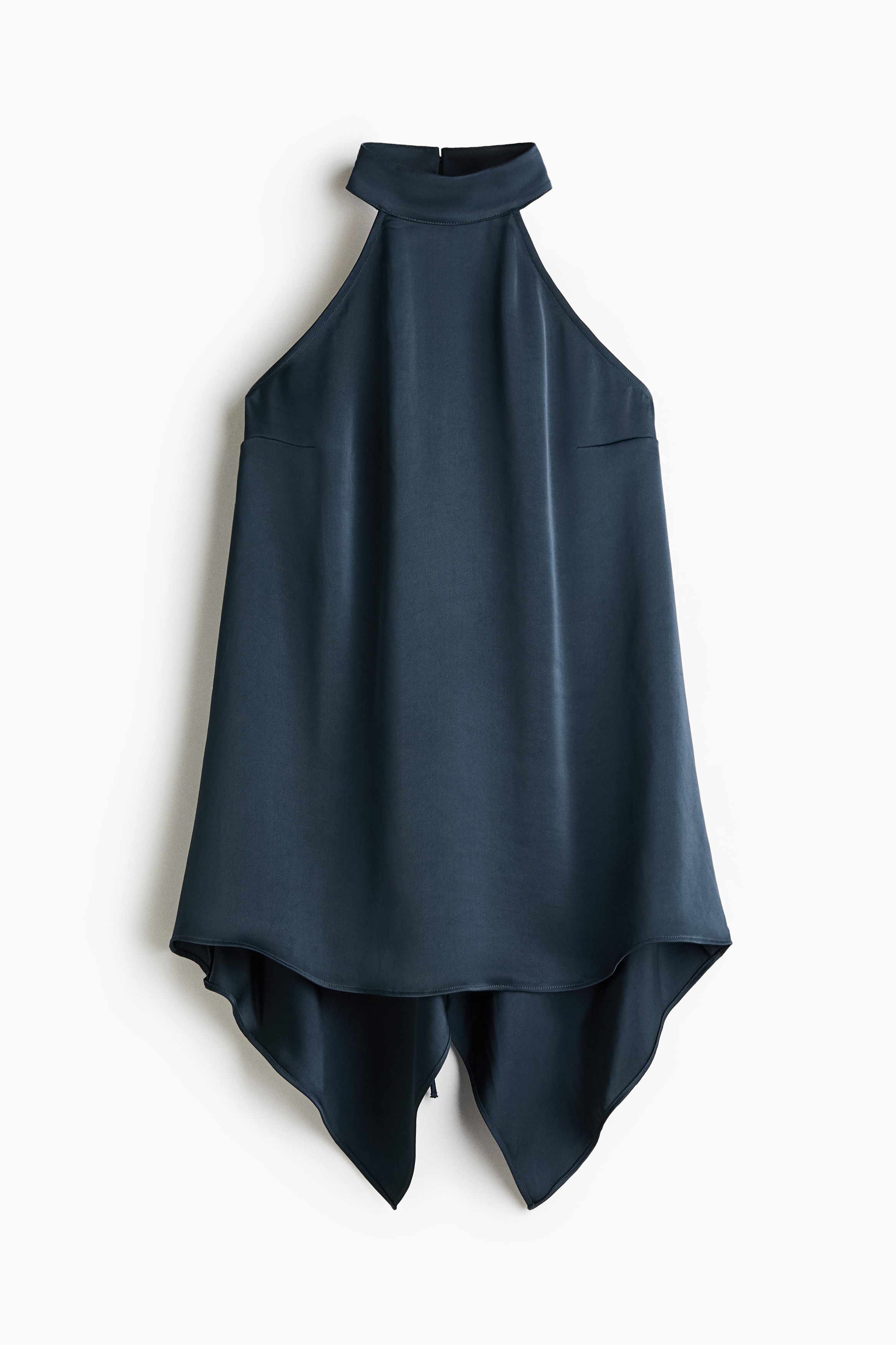 Tie-detail satin halterneck top