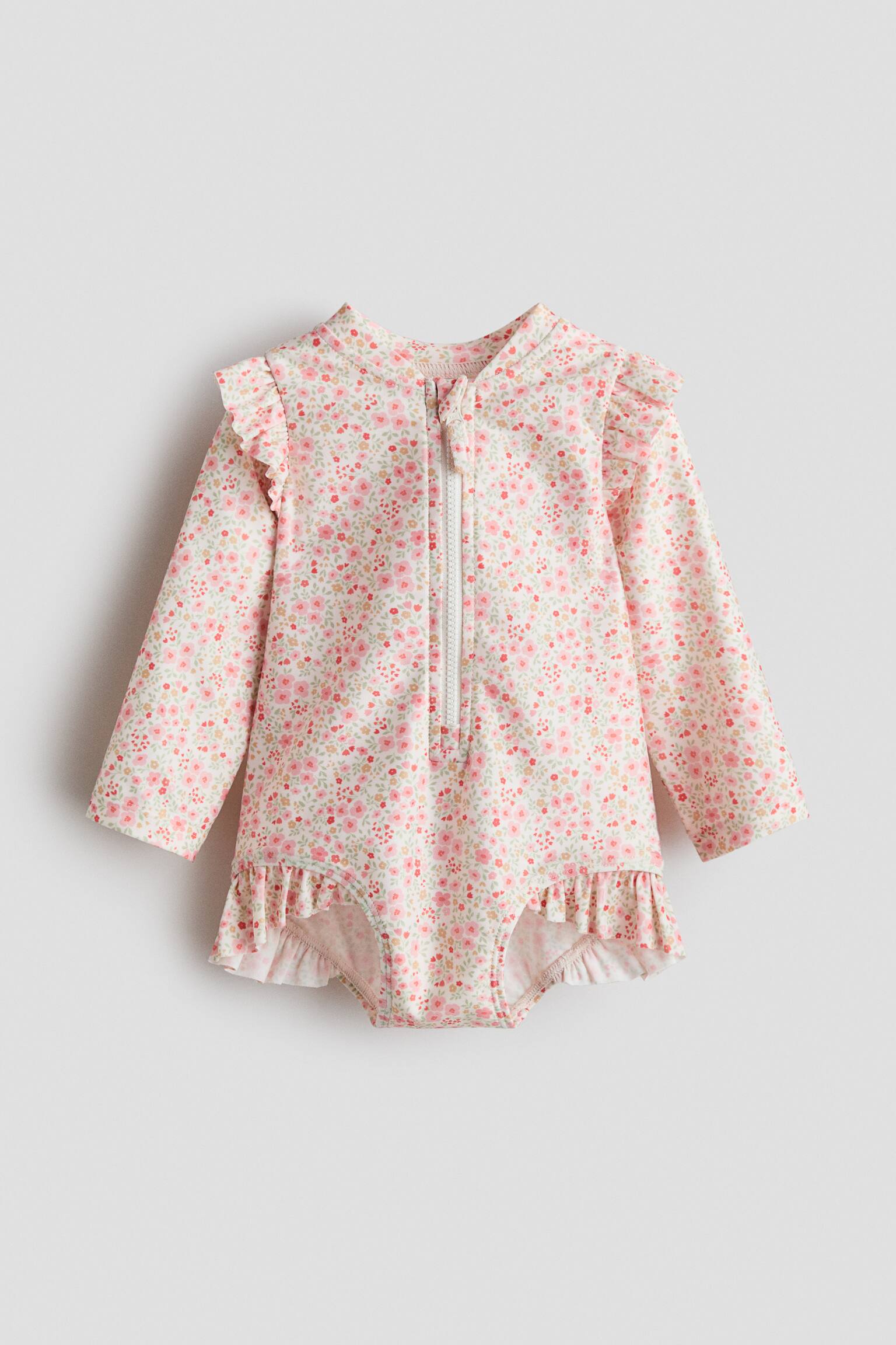 Long-sleeved swimsuit - Pink/Floral