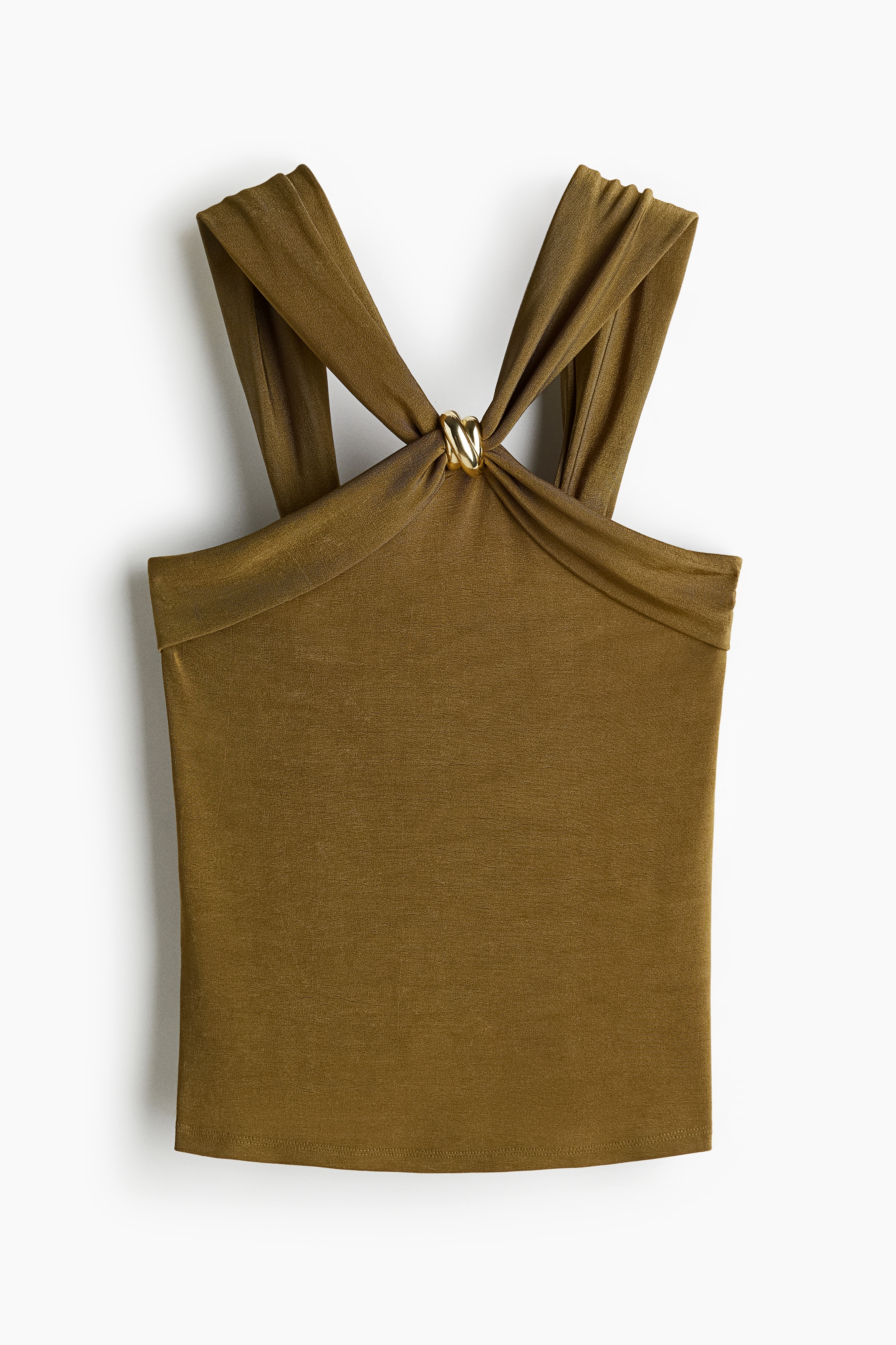 Metal Detaylı Üst - Zeytin yeşili/Paslı kahverengi