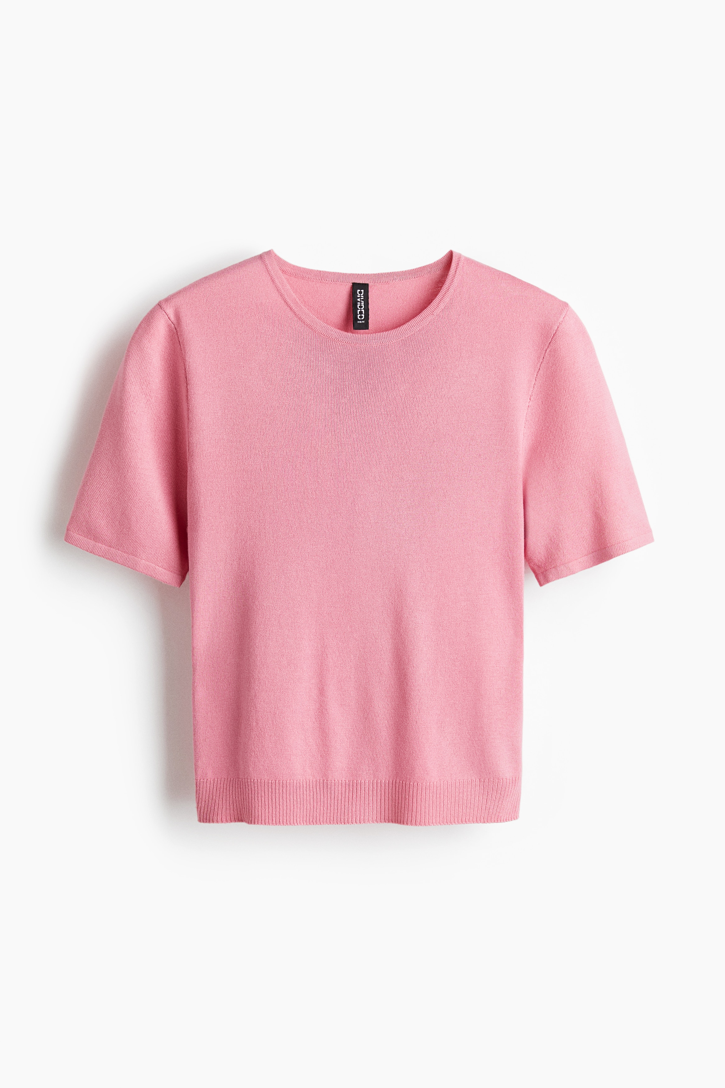 Fine Knit Tee - Pink/Navy blue/White/Black/White/Stripe/Light yellow/Grey marle/Cream/White/Black/Plum red