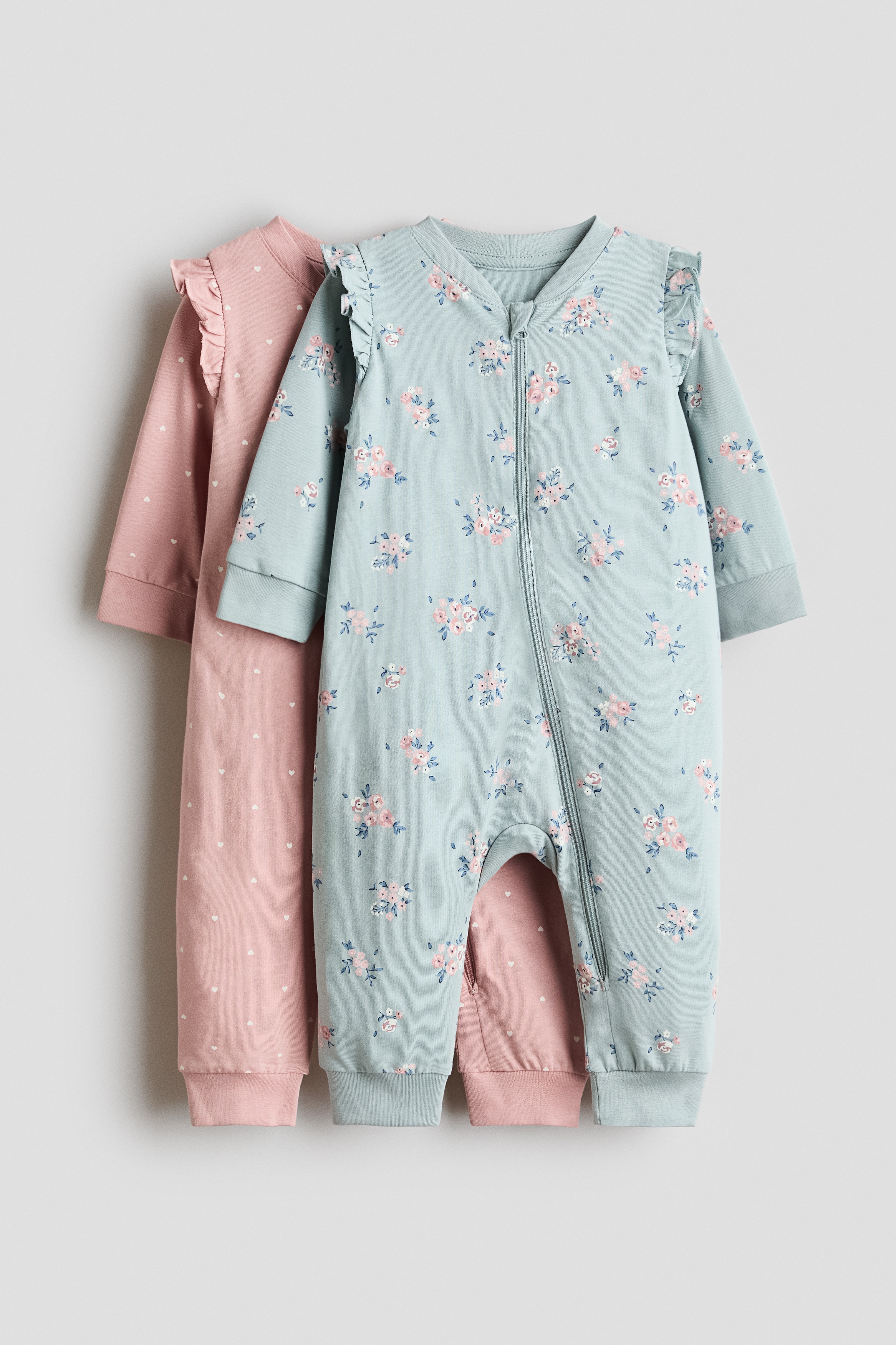 Pack 2 pijamas enteros de algodón con cremalleraAuxiliar
