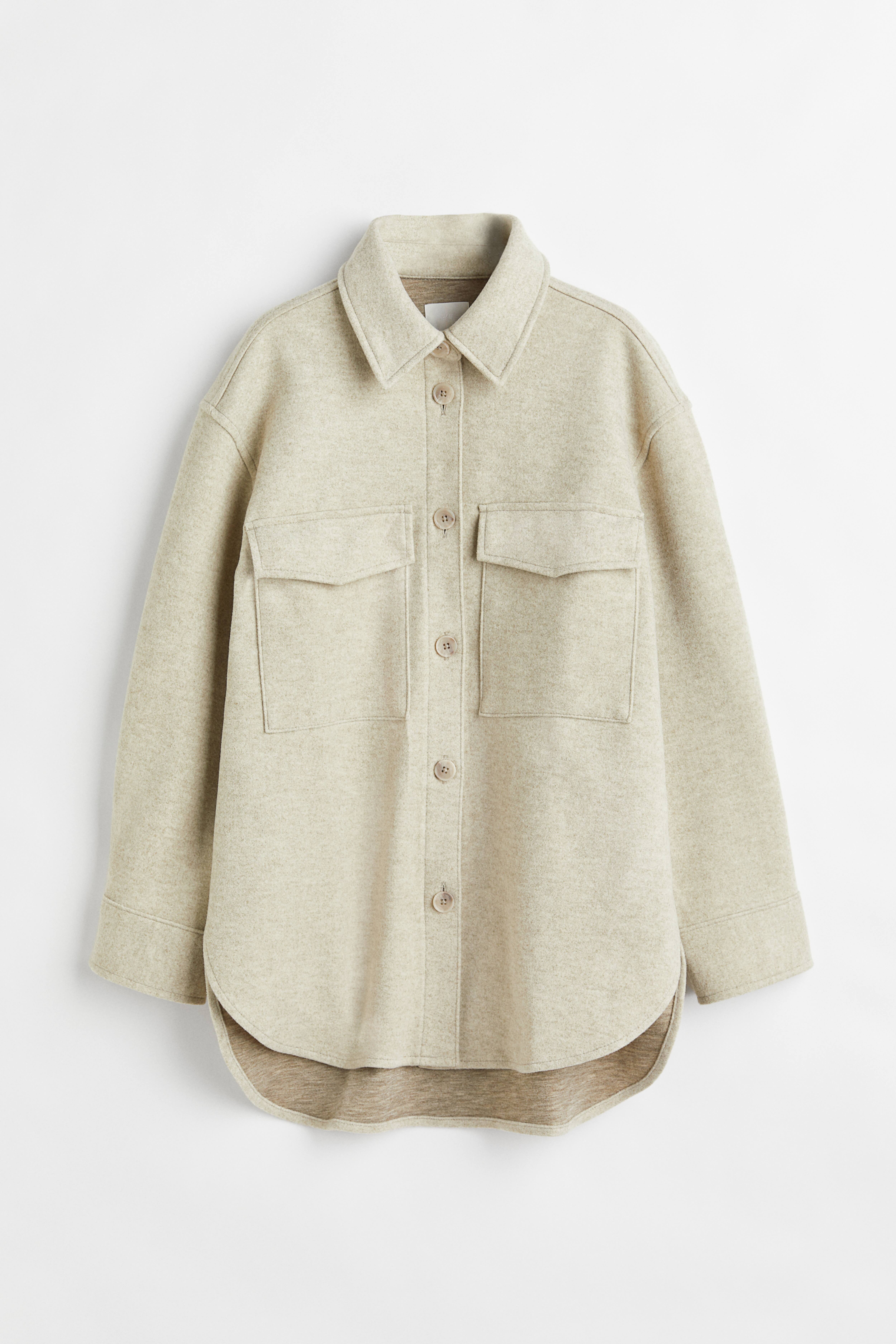 H&M Khaki Shacket shops Blogger Favorite