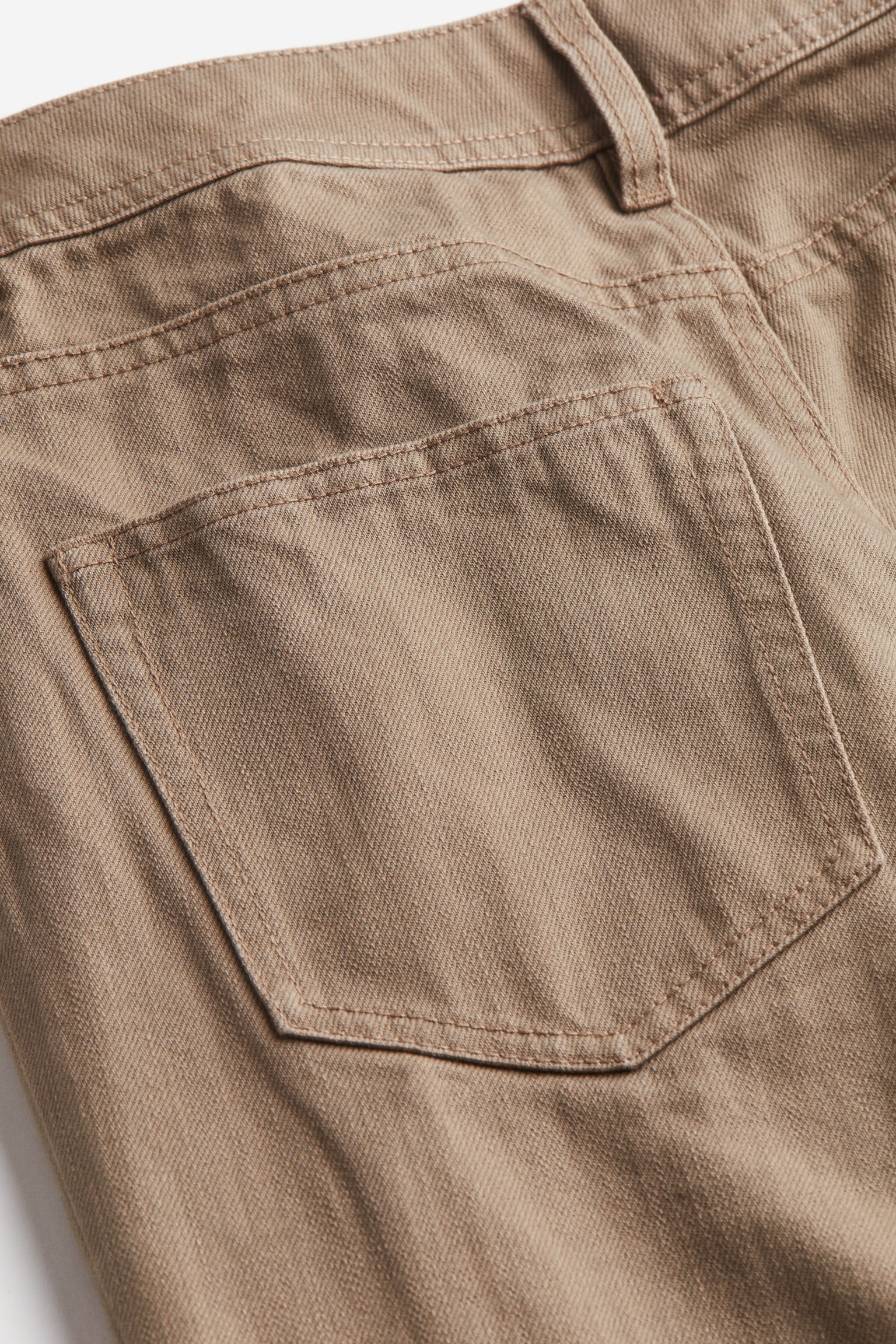 Flared crease-leg twill trousers - Dark beige/Cream - 6