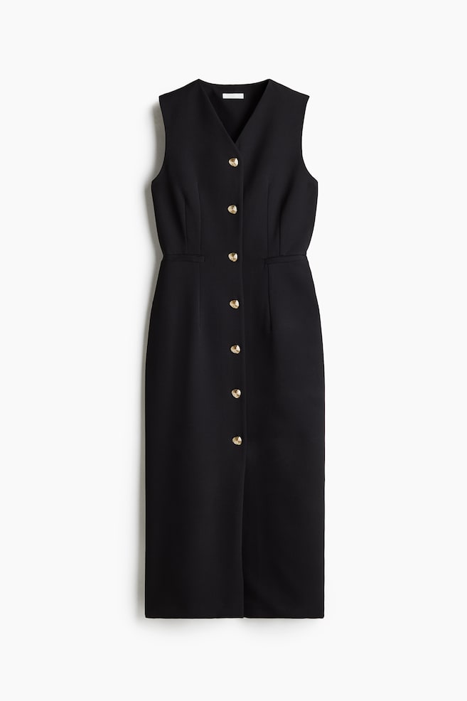 Robe à boutons façon tailleur - Noir - 1